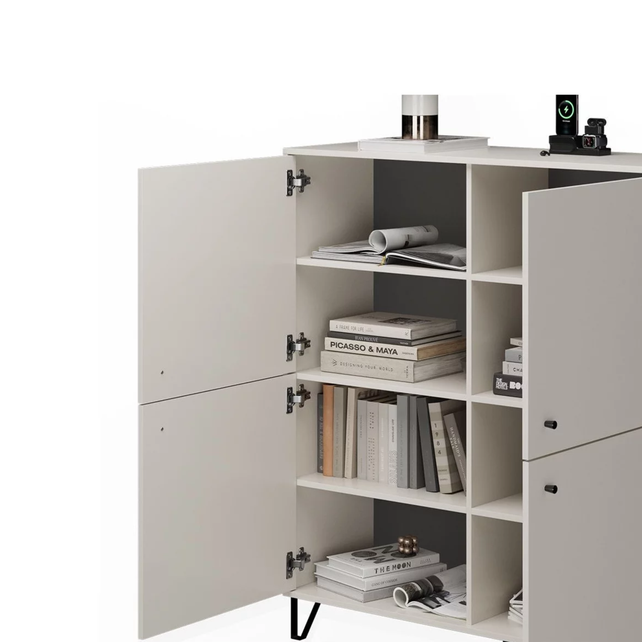 Mobile credenza "Aldo" in legno con piedini rialzati cm 123x40