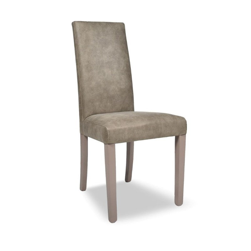 Set di sedie da pranzo "Nancy" imbottite in tessuto con gambe in legno cm 47x47 101h