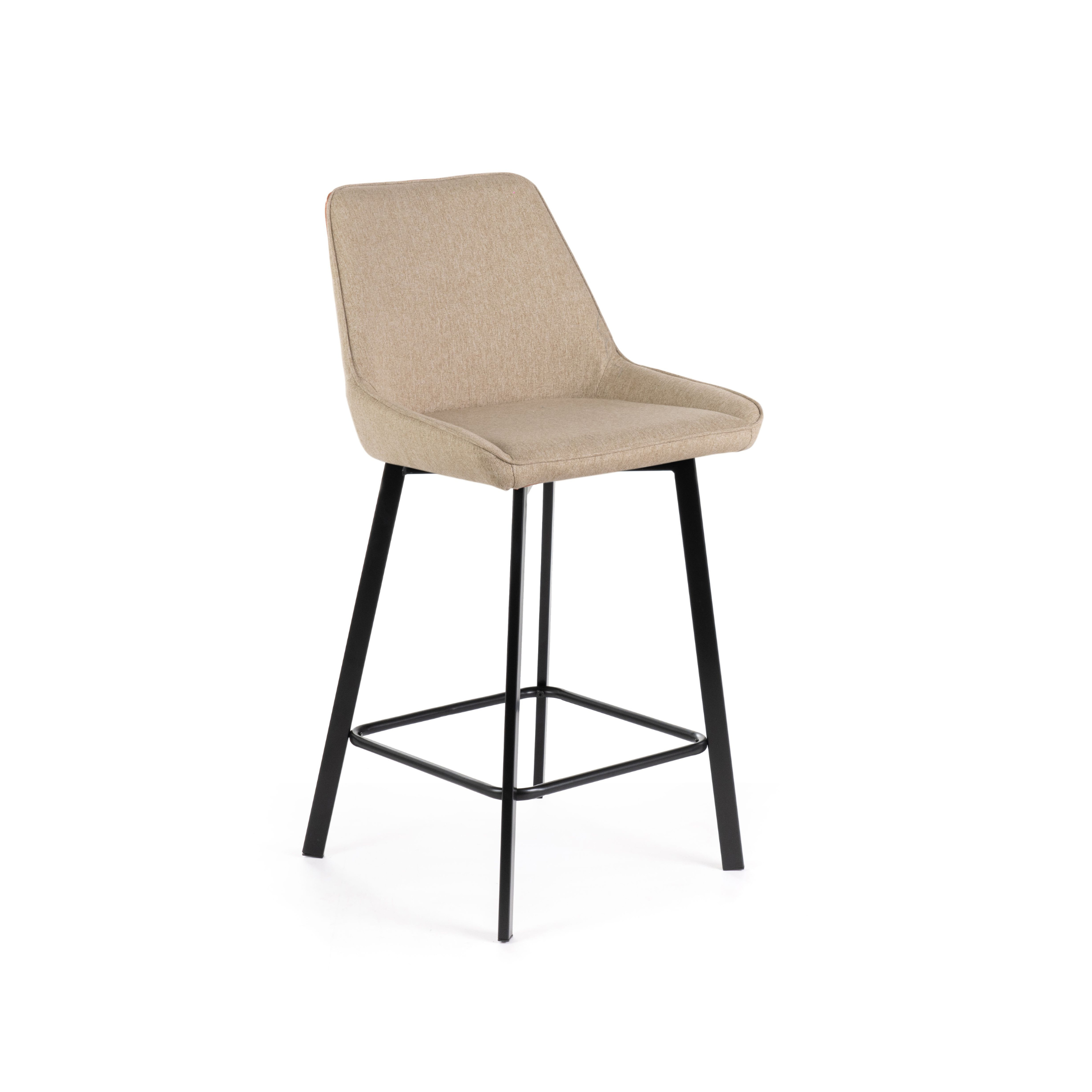 Set di sgabelli alti "Fox" in tessuto imbottito con poggiapiedi cm 44x50 94h