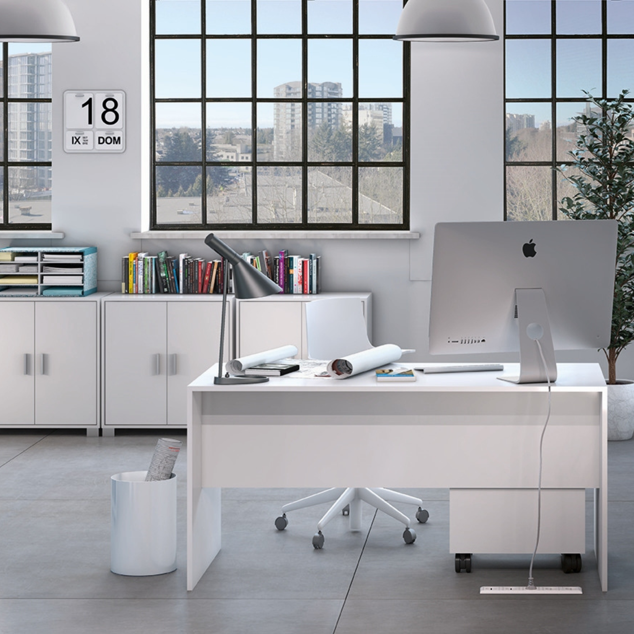 Scrivania in legno "Viria" da ufficio vintage cm 120x73 73h