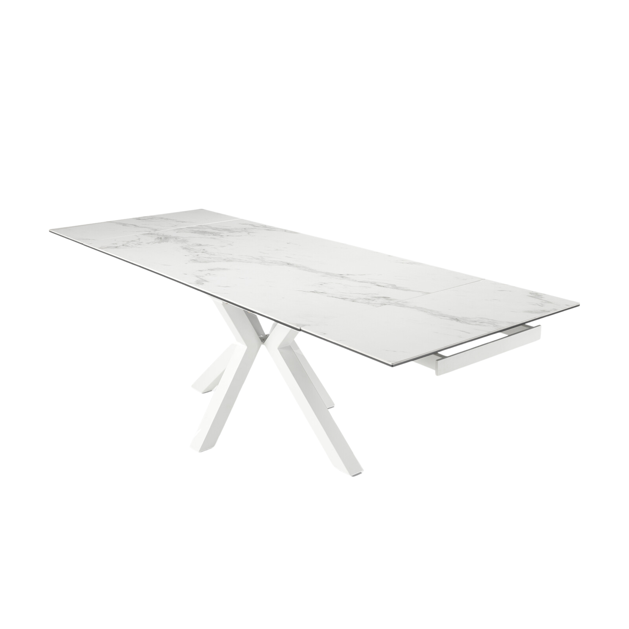 Tavolo moderno allungabile "Artik" con base in metallo fino a 10 posti