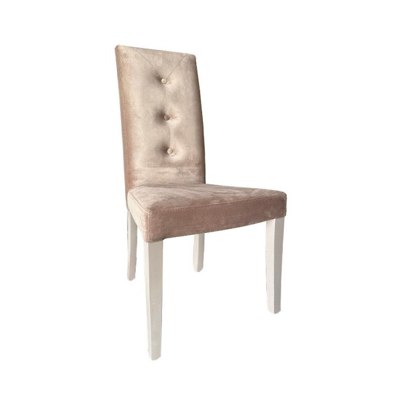 Set di sedie da pranzo "Montecarlo" imbottite in velluto con 3 bottoni cm 47x46 101h