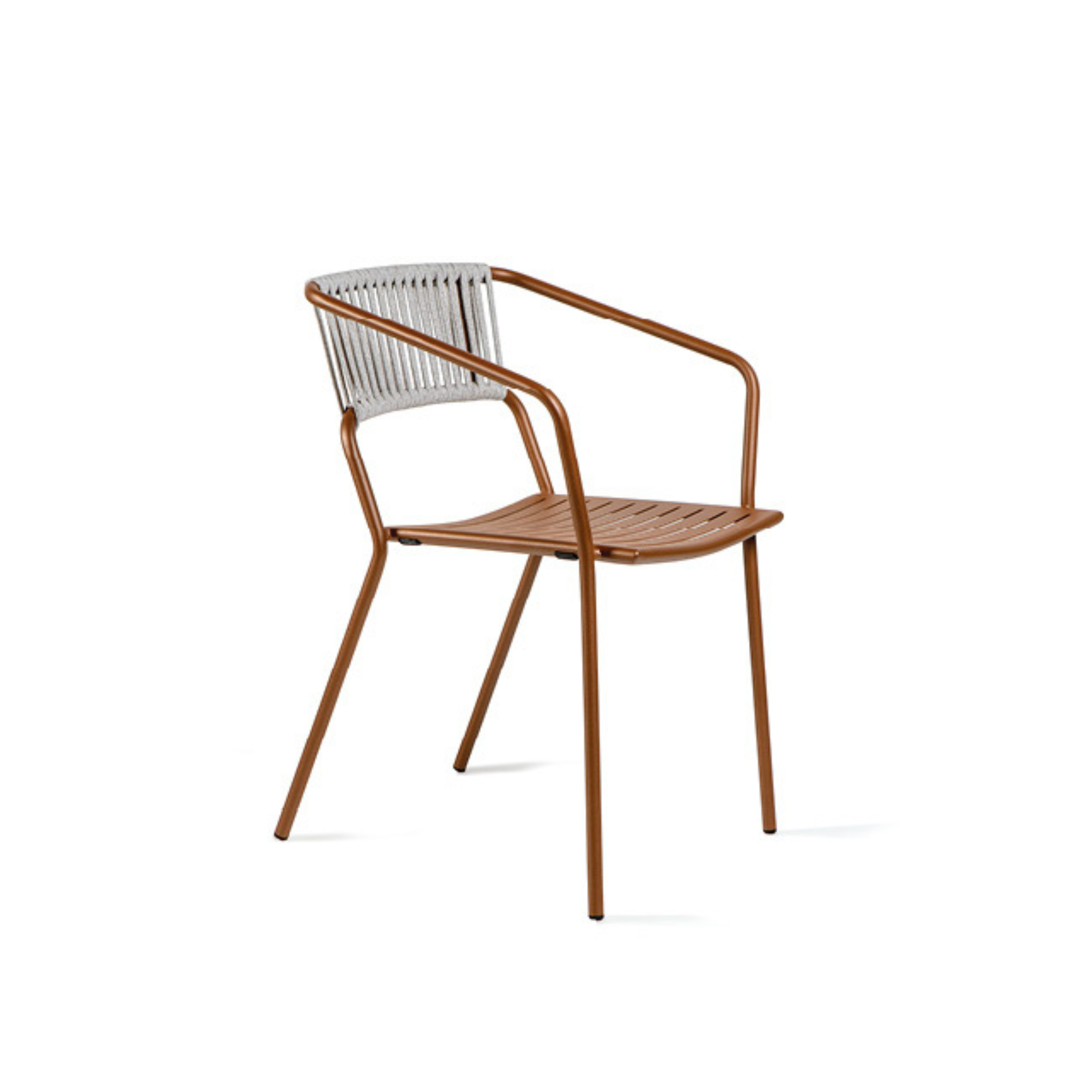 Sillón de jardín apilable "Slot" de metal con respaldo de cuerda 54x55 cm 79h