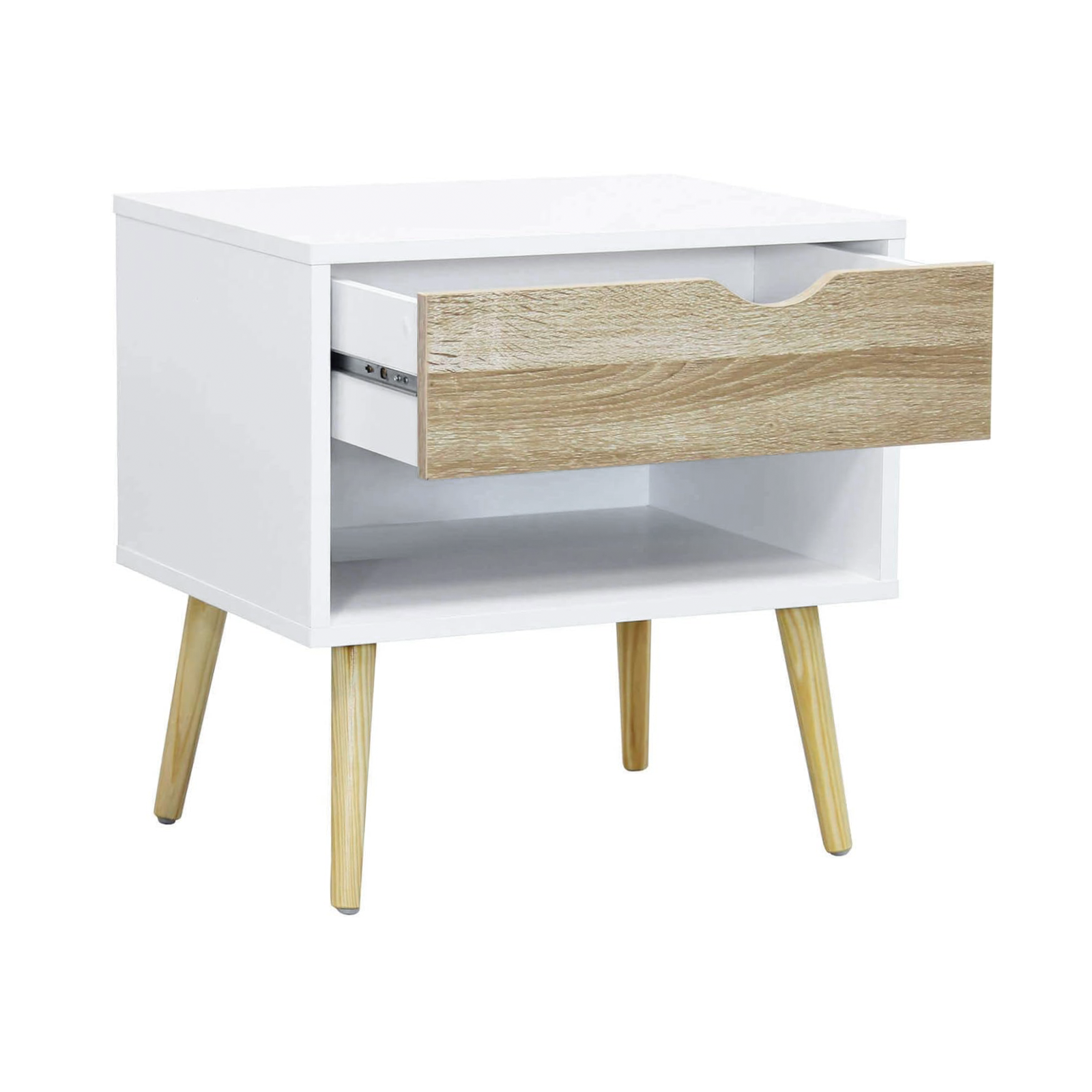Table de chevet moderne en bois meuble de lit Oslo avec 1 tiroir 50x39 cm 50h