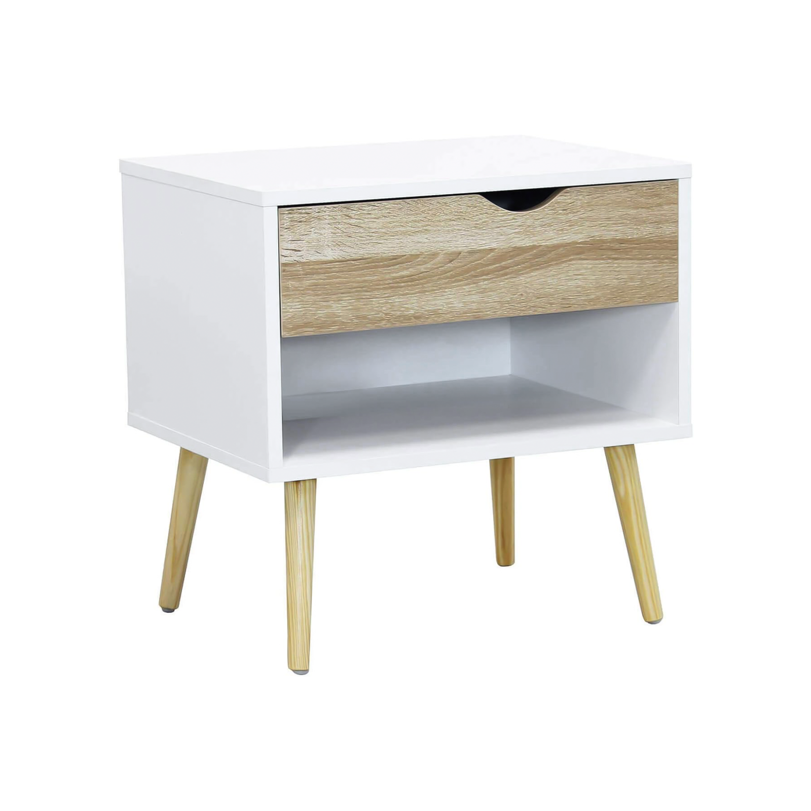 Table de chevet moderne en bois meuble de lit Oslo avec 1 tiroir 50x39 cm 50h