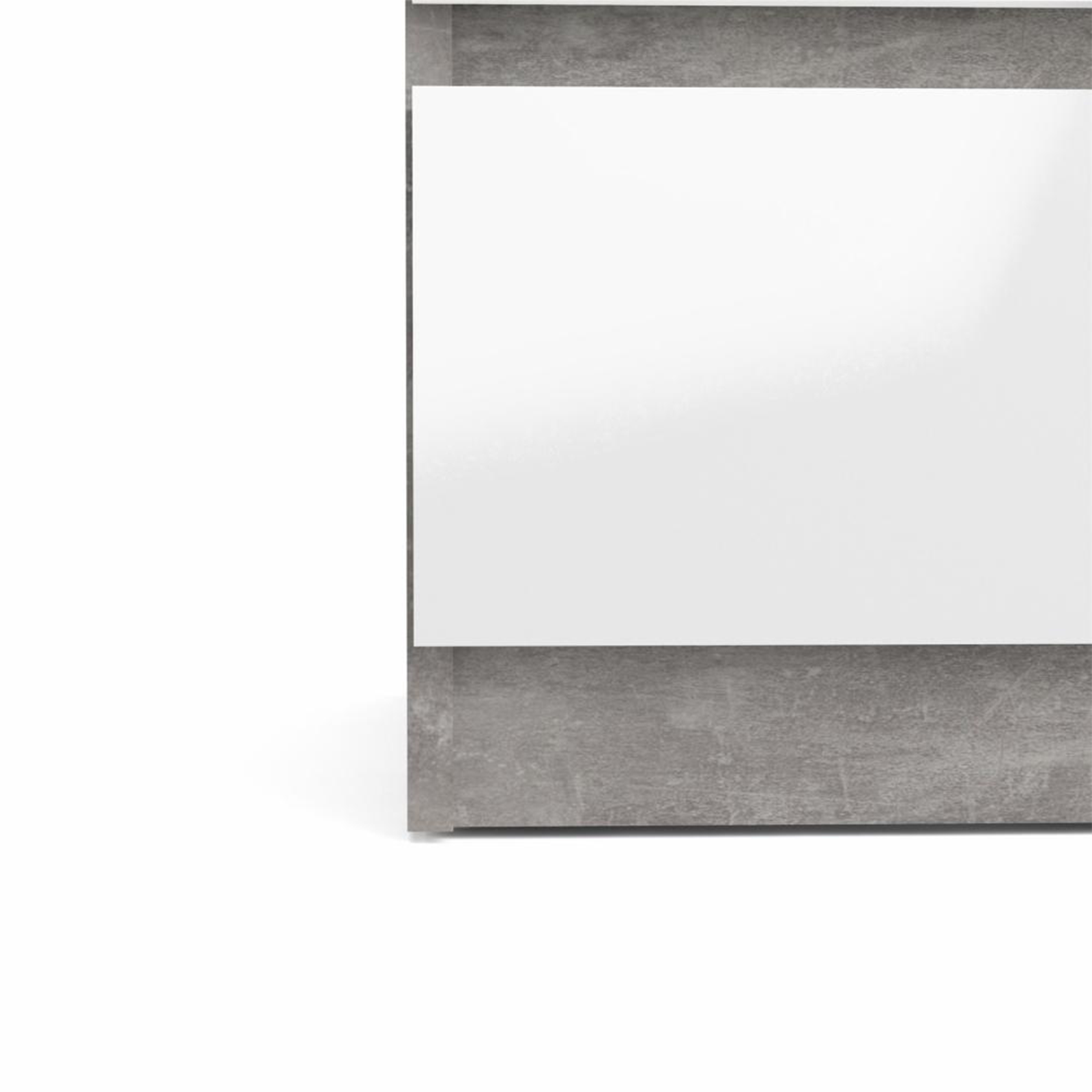 Cassettiera moderna per camera da letto "Naia" in legno bianco e cemento