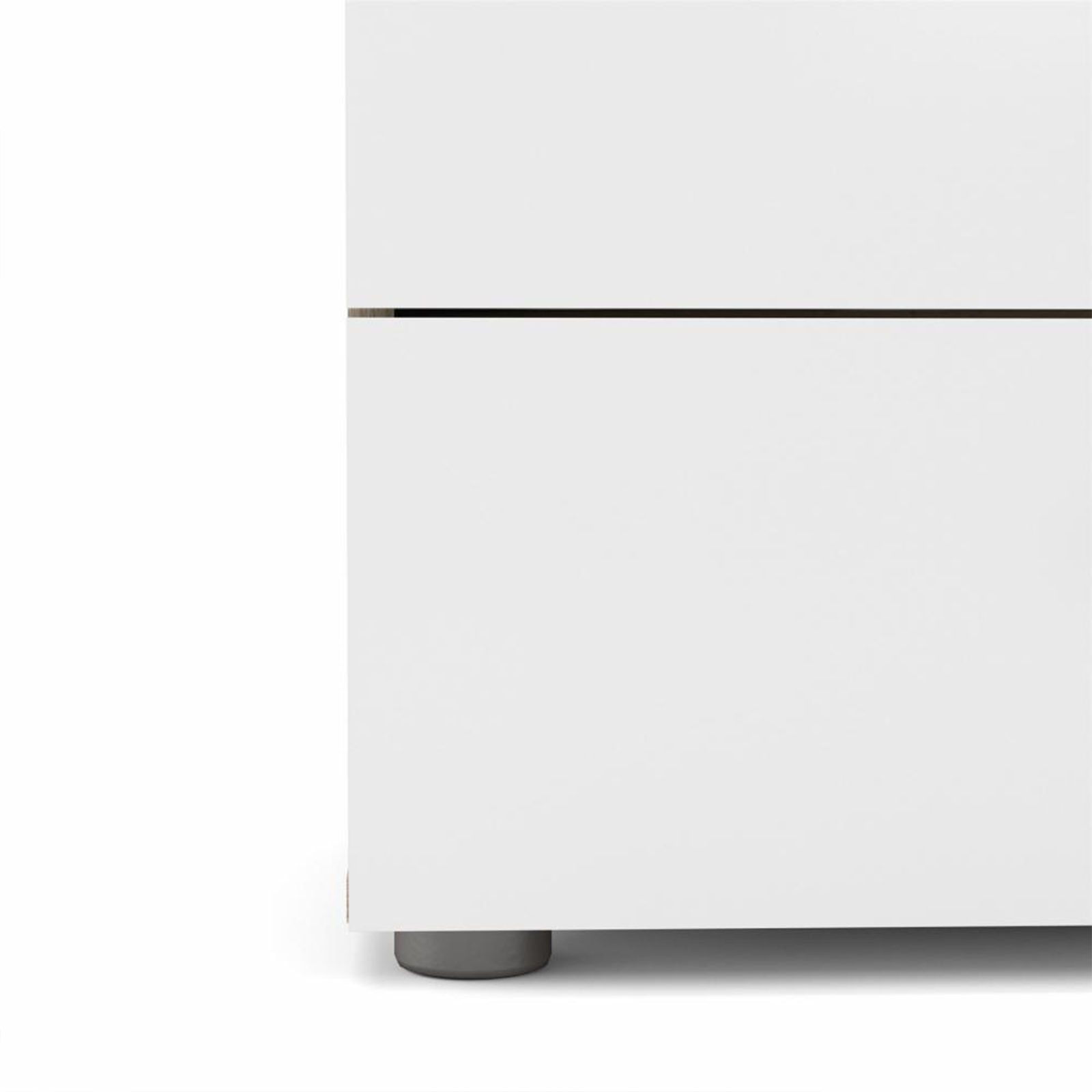 Cassettiera moderna "Pepe" in legno bianco e rovere 4 cassetti cm 70x40 82h