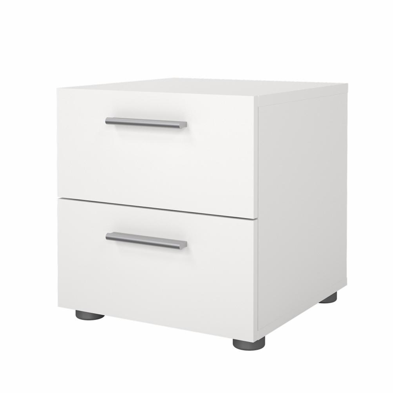 Comodino moderno in legno "Pepe" mobile da letto con 2 cassetti cm 40x40 42h