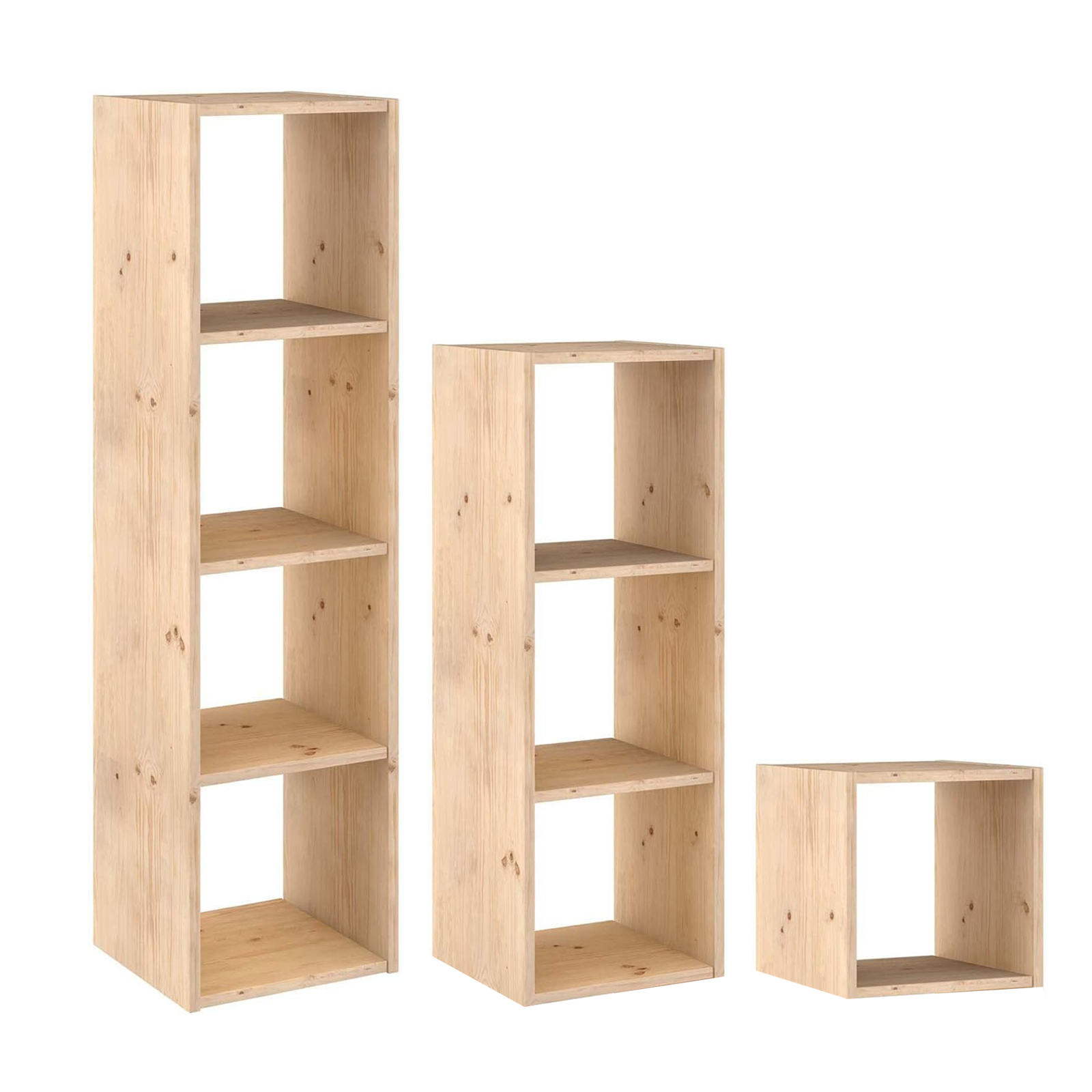 Libreria componibile in legno "Cubo" scaffale modulare da muro con vani a giorno