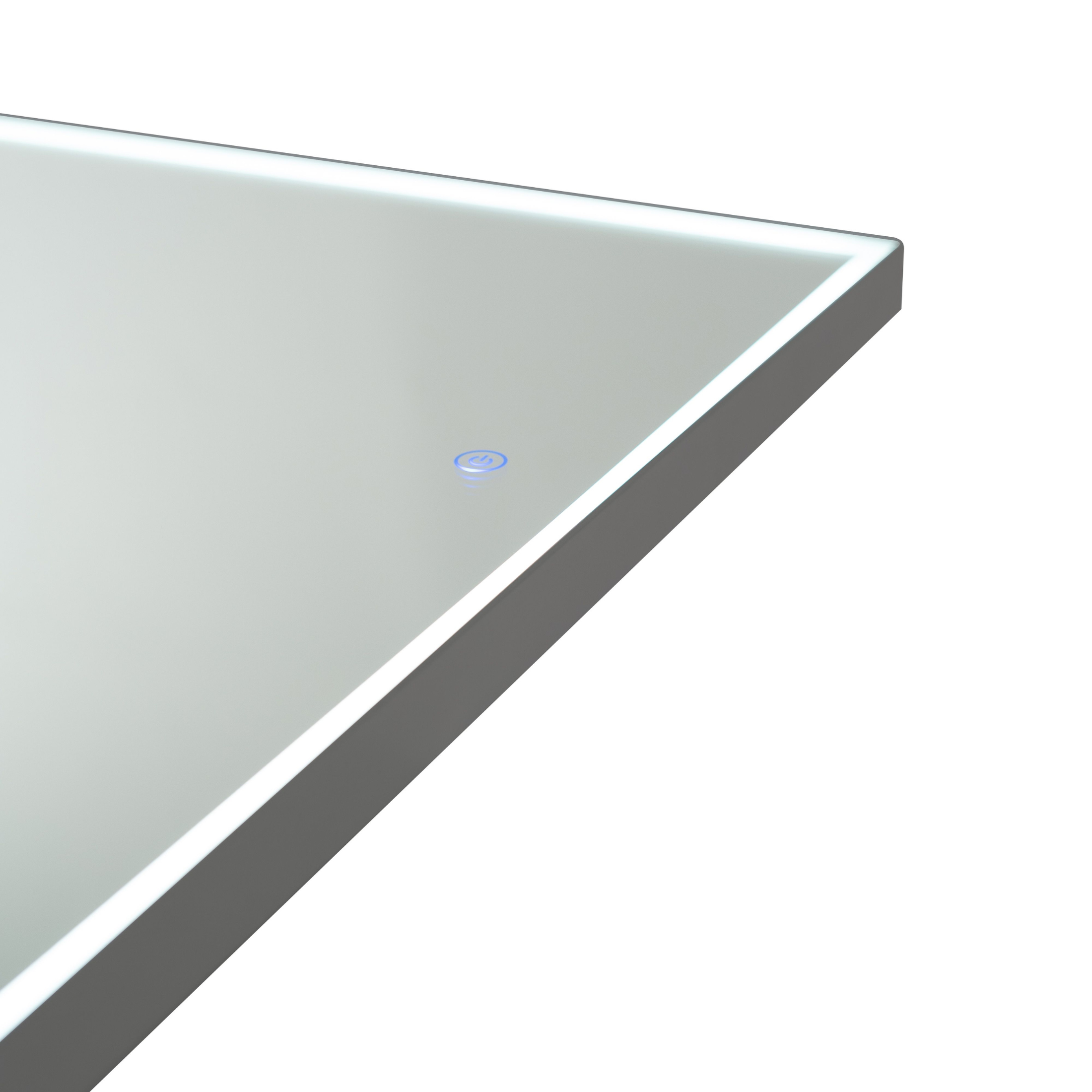 Miroir mural LED "Lux" cadre rectangulaire en aluminium 150x5 cm 60h