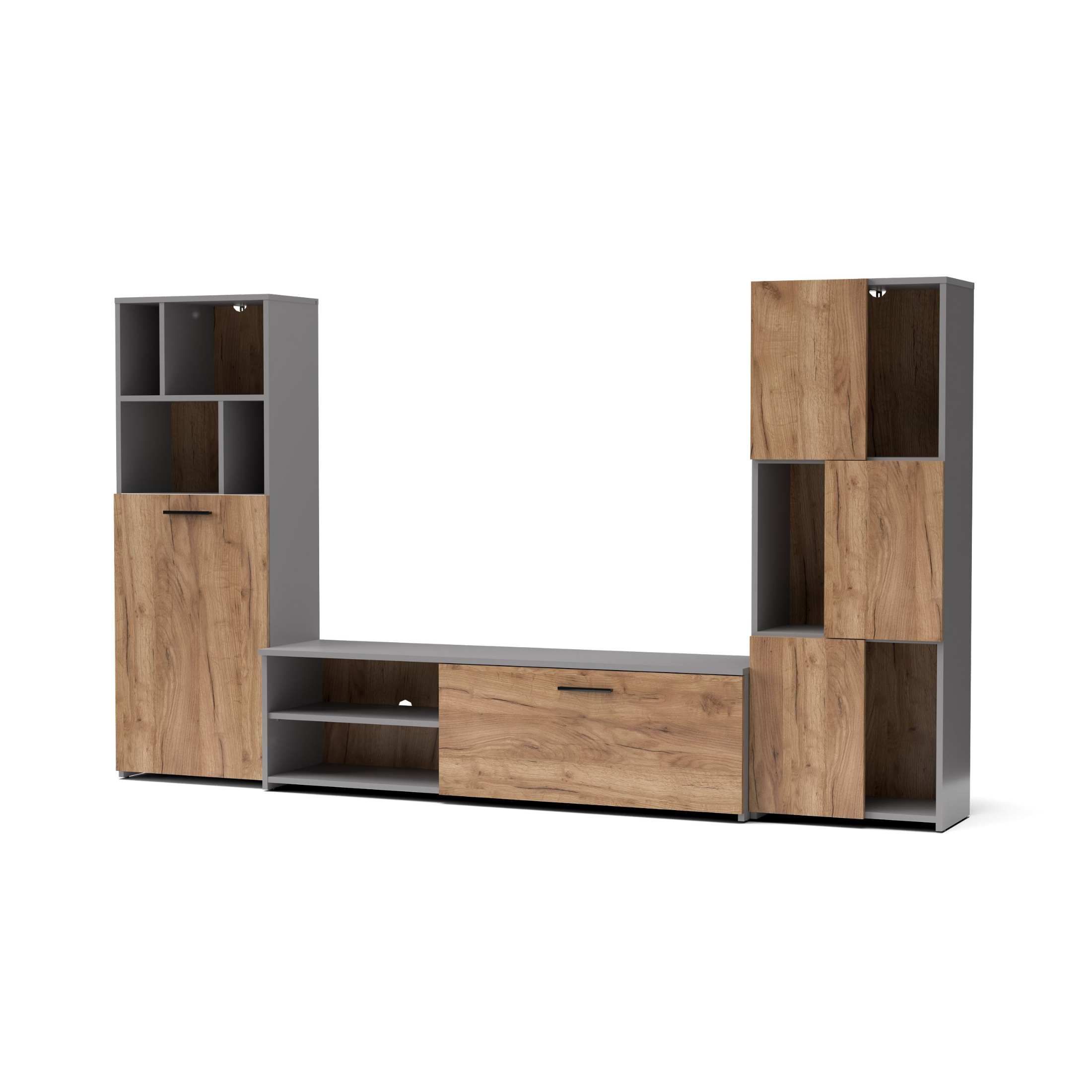 Kit parete attrezzata "Joy" da soggiorno cm 240x35 137h