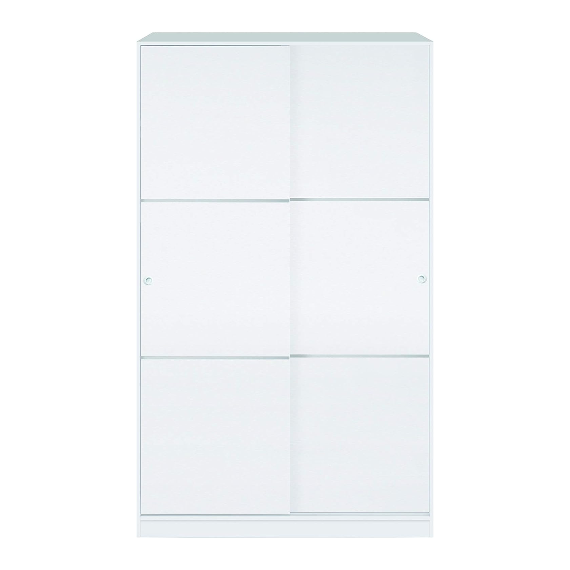Armoire en bois blanc avec 2 portes coulissantes et 3 étagères 120x50 cm 200h