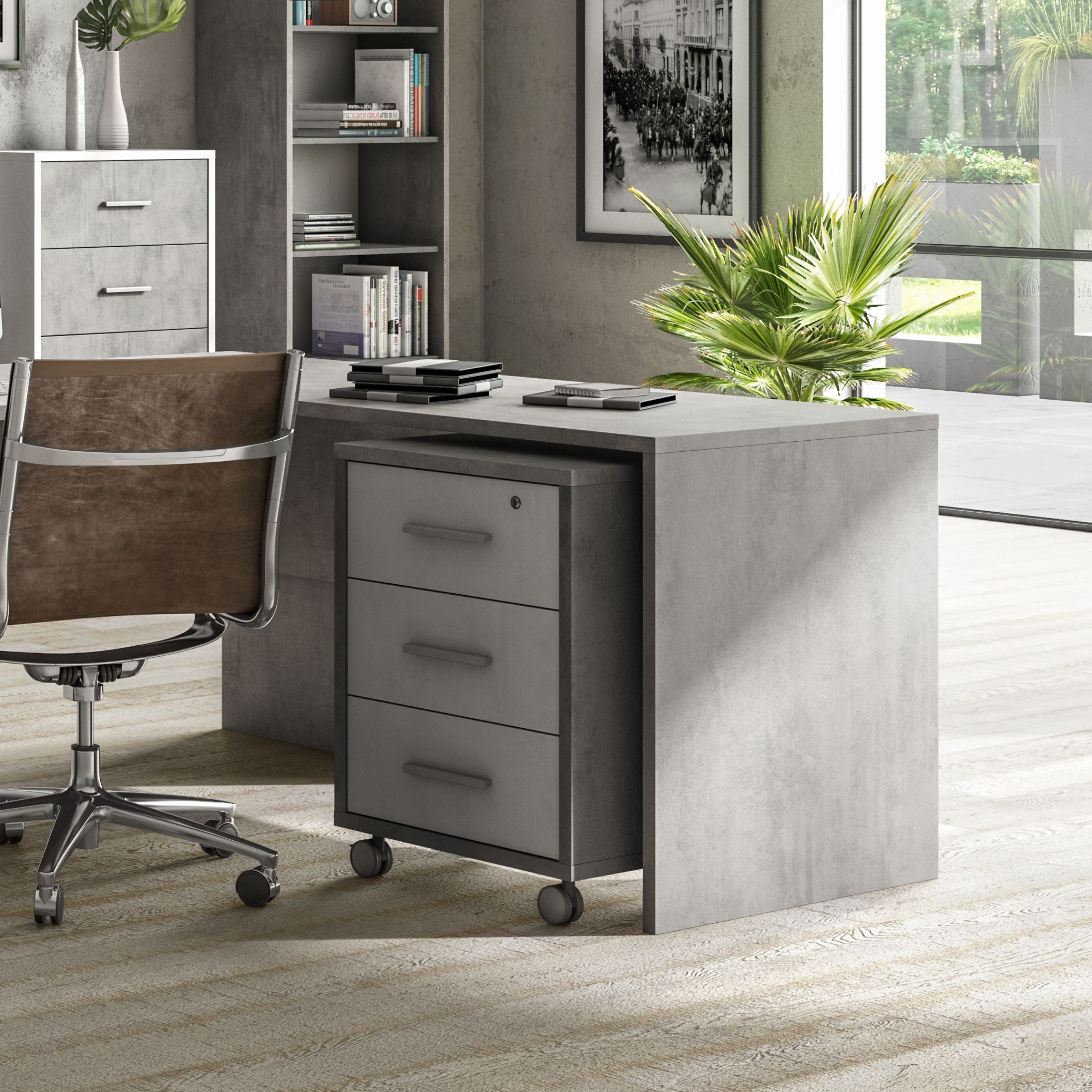 Scrivania angolare spaziosa "Sofia" moderna in legno cm 180x169 76h