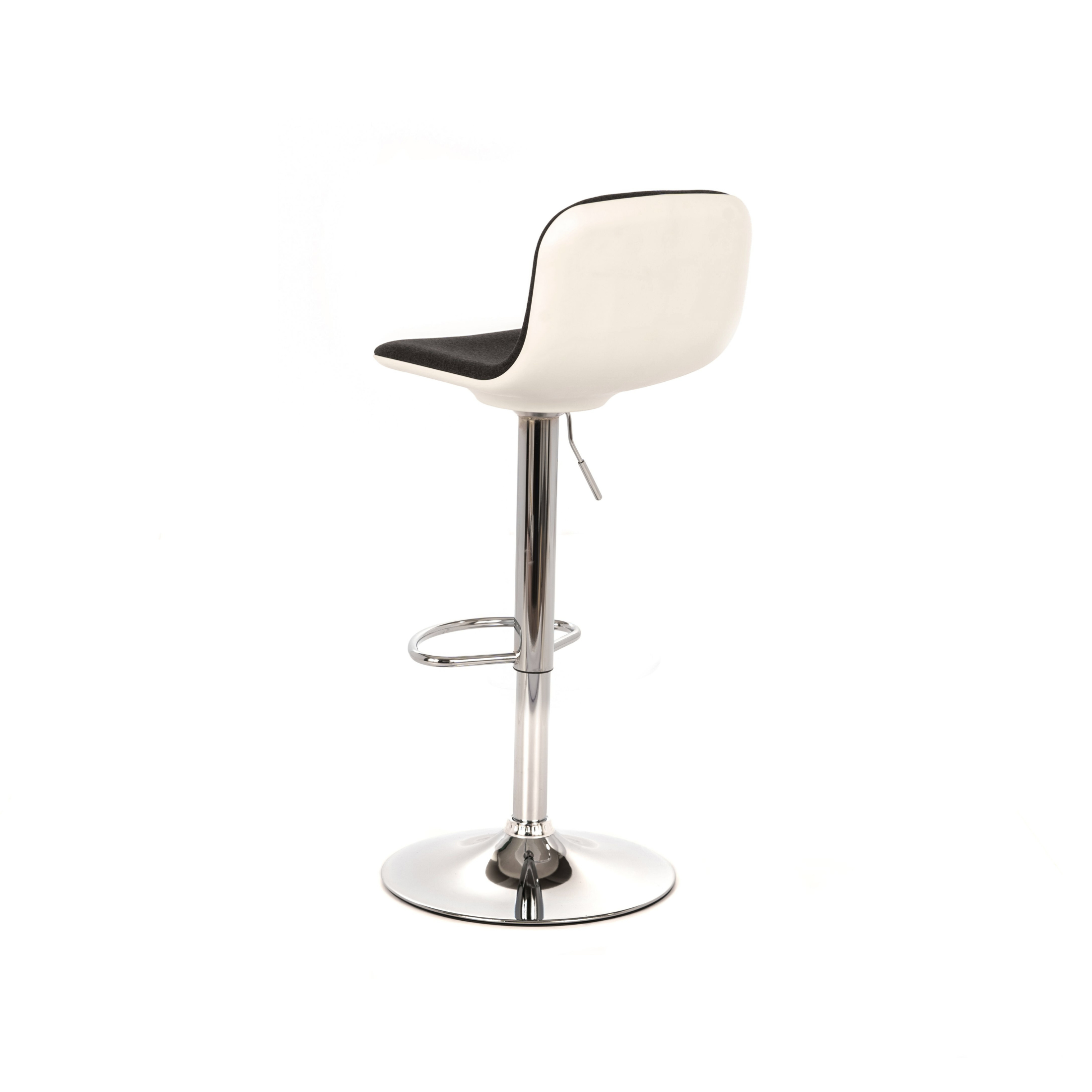 Tabouret haut en tissu "Jimmy" avec repose-pieds et vérin à gaz 36x38,5 cm 88h