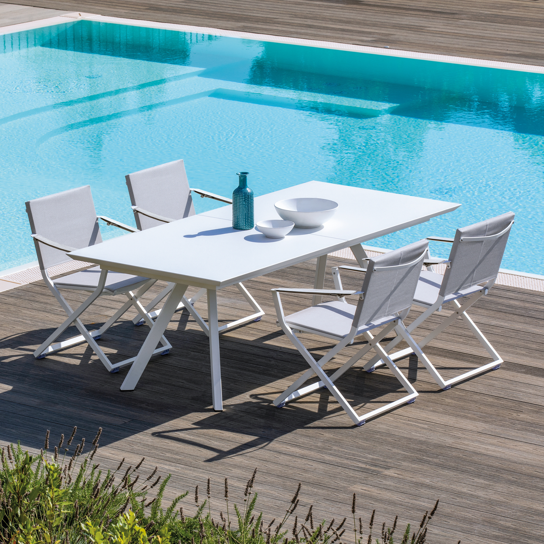 Fauteuil de jardin pliant "Fellini" avec dossier et assise en tissu 64x61 cm 86h