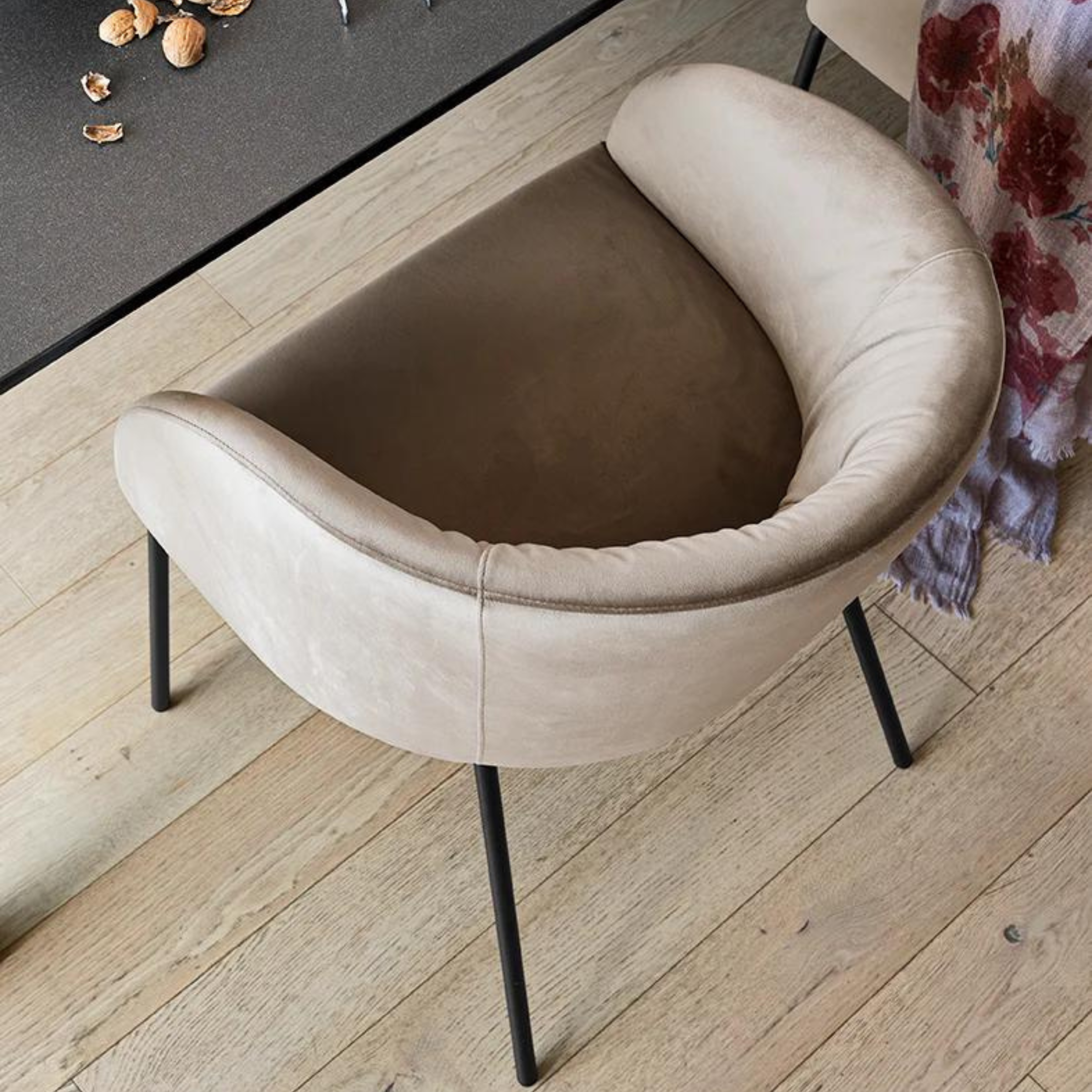 Sedia moderna da soggiorno "Rosie Soft" con seduta imbottita cm 55x59 79h