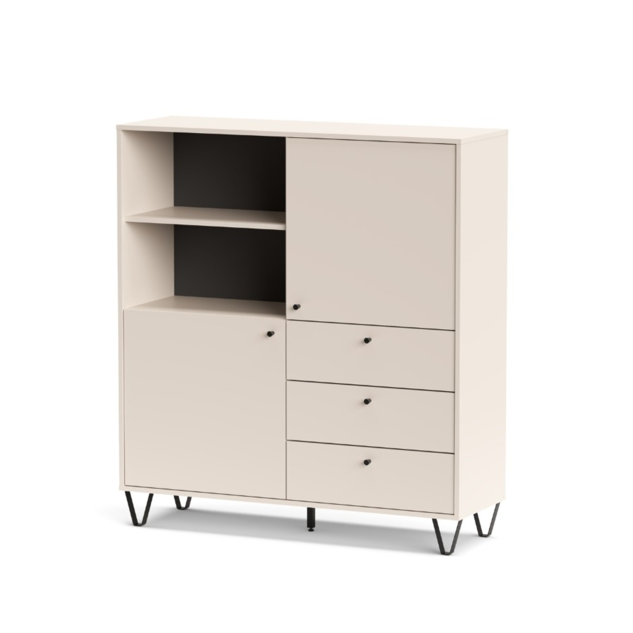 Mobile credenza "Aldo" in legno con piedini rialzati cm 123x40