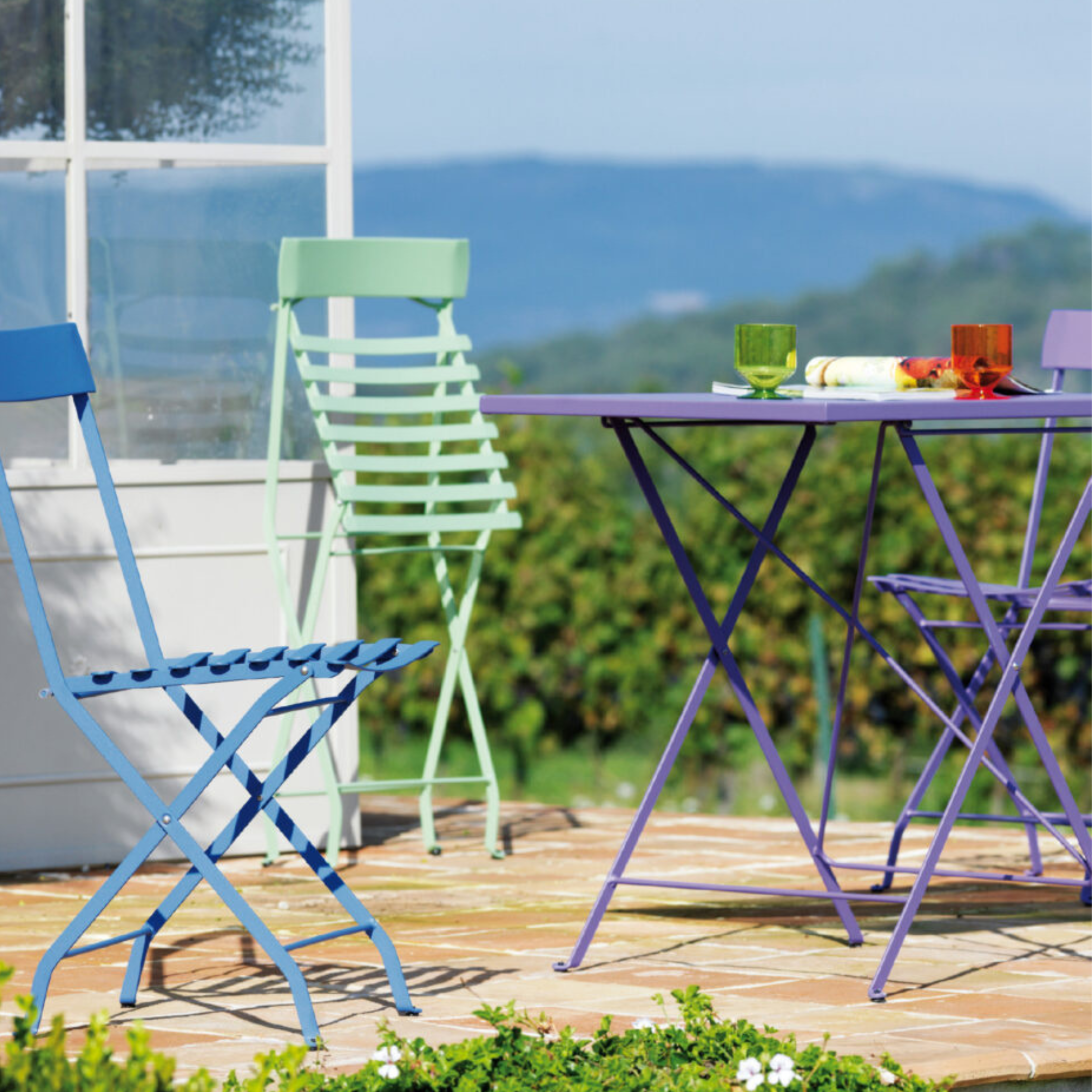 Silla de jardín plegable de metal "Step" 42x49 cm 84h