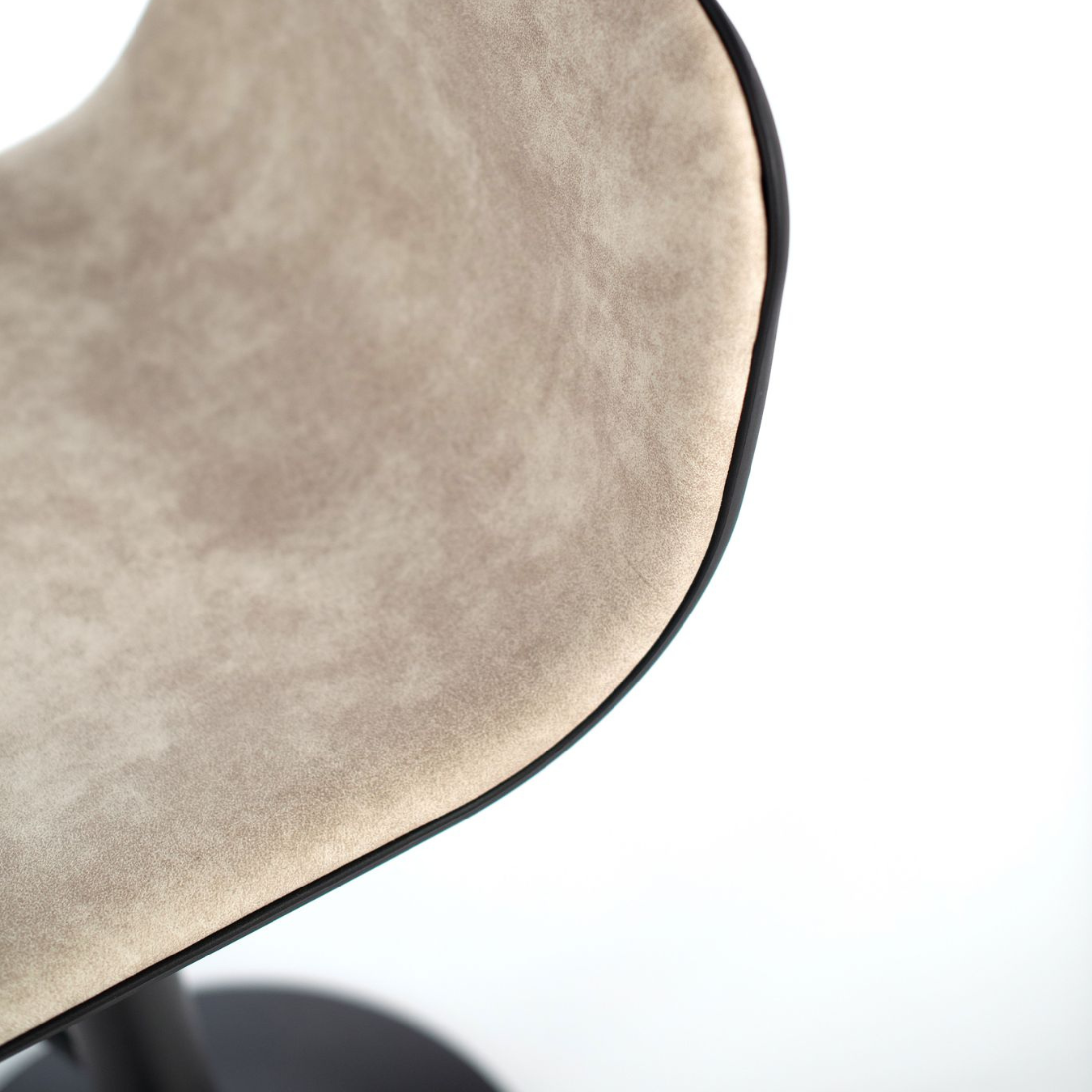 Tabouret haut "Teo" en tissu avec vérin à gaz et repose-pieds 45x39 cm 86h
