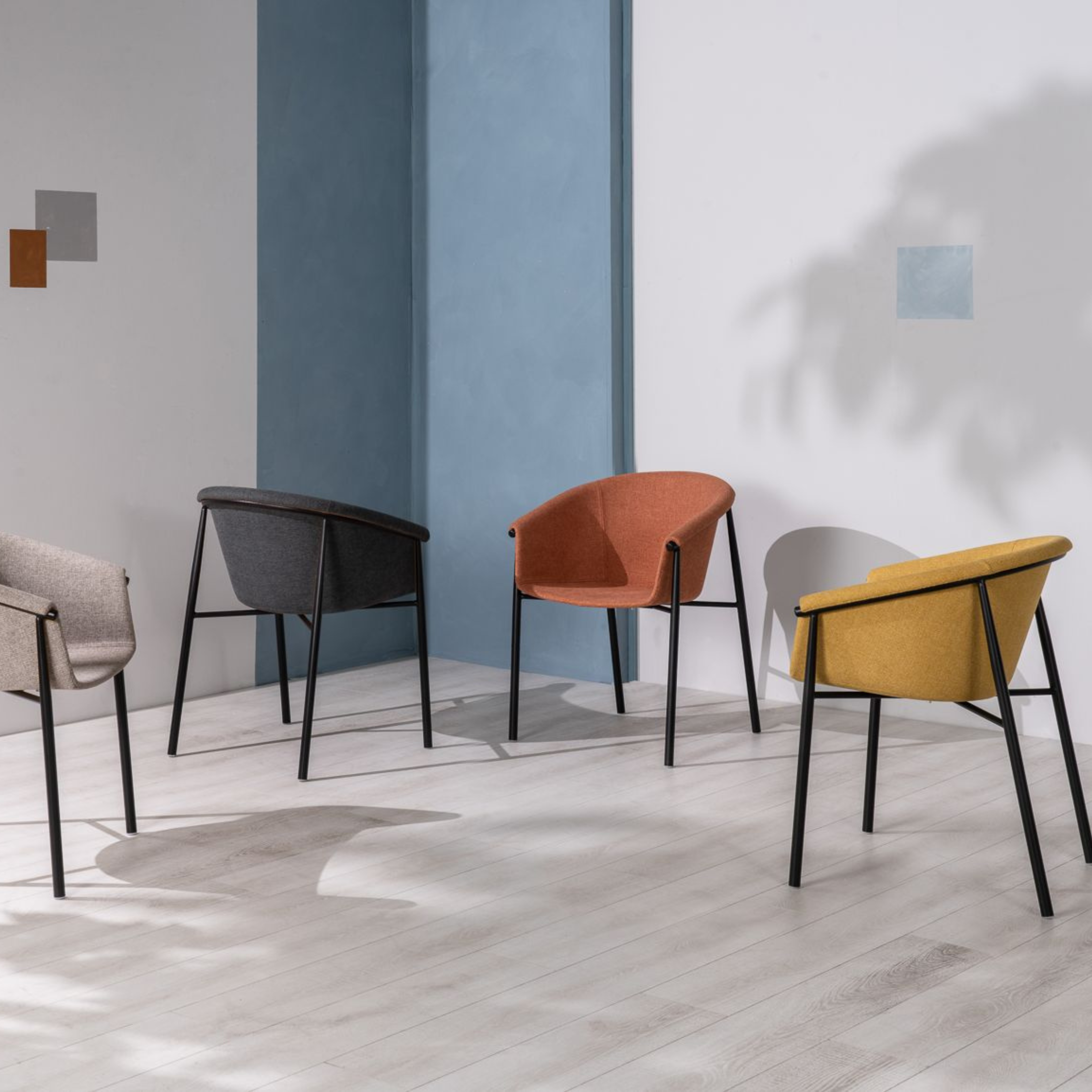 Chaise en tissu "Nari", élégant fauteuil moderne 56x58 79h cm