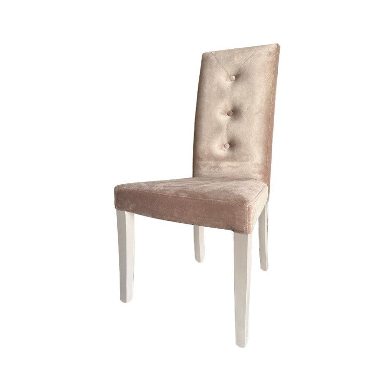 Set di sedie da pranzo "Montecarlo" imbottite in velluto con 3 bottoni cm 47x46 101h