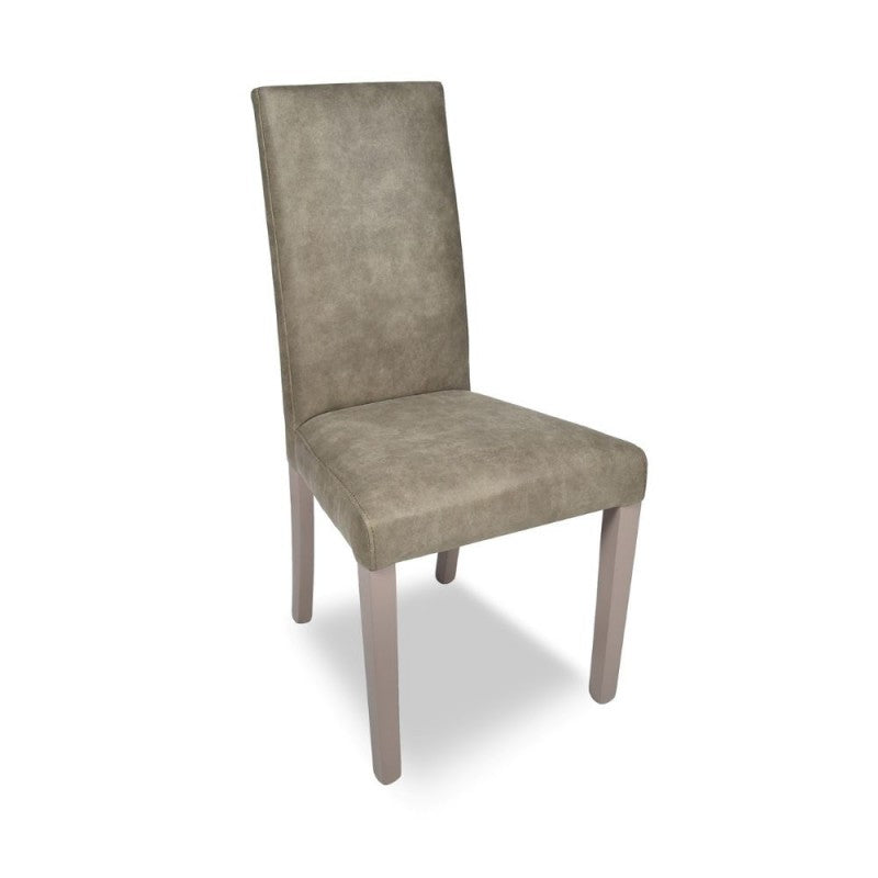 Set di sedie da pranzo "Nancy" imbottite in tessuto con gambe in legno cm 47x47 101h