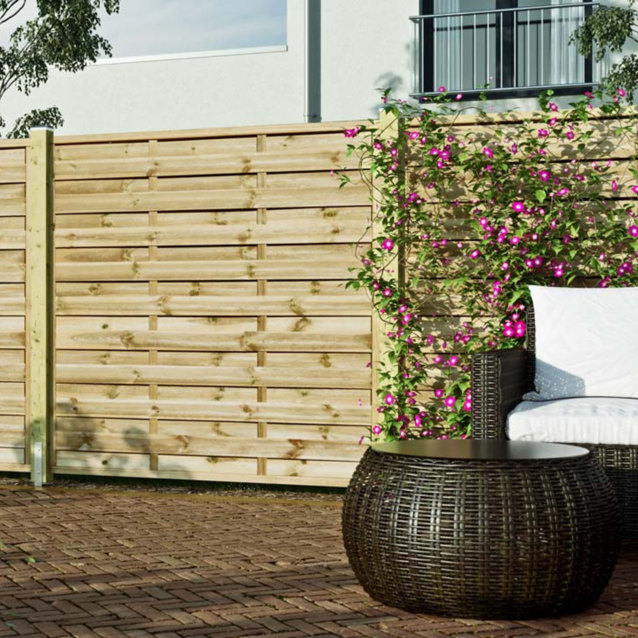 Pannello frangivista "Caterina" in legno di conifera impregnato h 180 cm