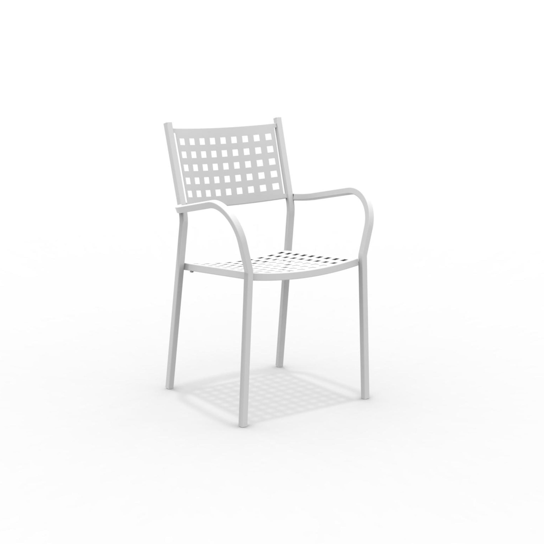 Set di sedie in metallo da giardino "Alice" con braccioli impilabile cm 53x53 85h
