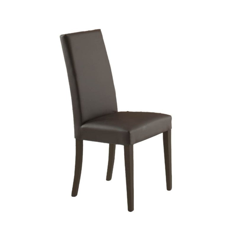 Set di sedie da pranzo "Nancy" imbottite in ecopelle con gambe in legno cm 47x47 101h