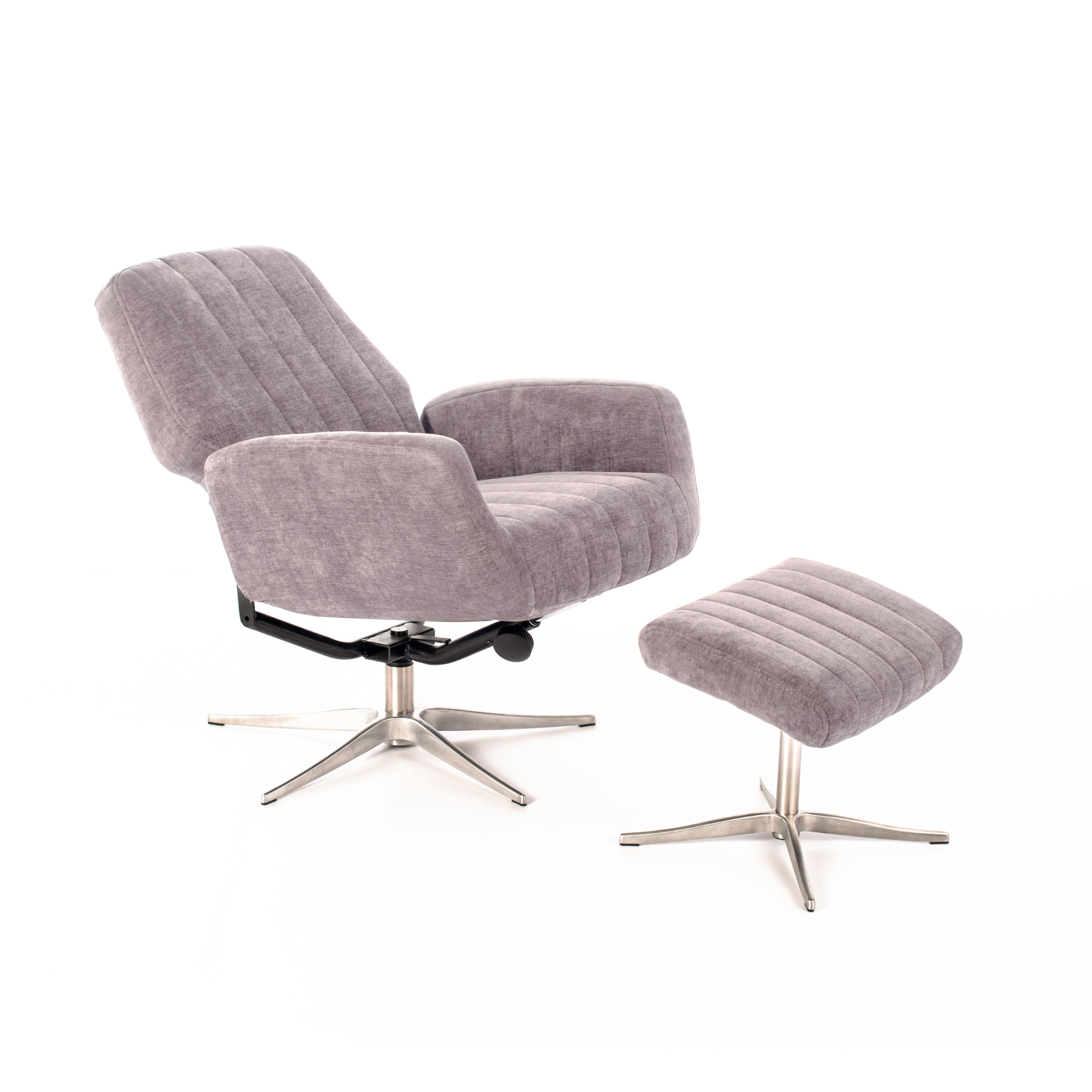 Fauteuil relaxant inclinable en velours "Alba" base chromée 70x60 cm 88h