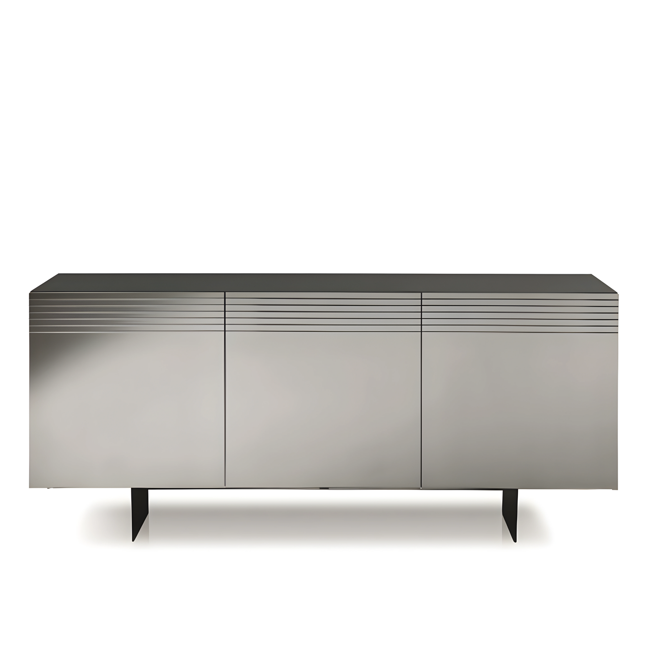 Buffet moderne à 3 portes déjà assemblé "Iride" en mélaminé anthracite 180x50 h80 cm