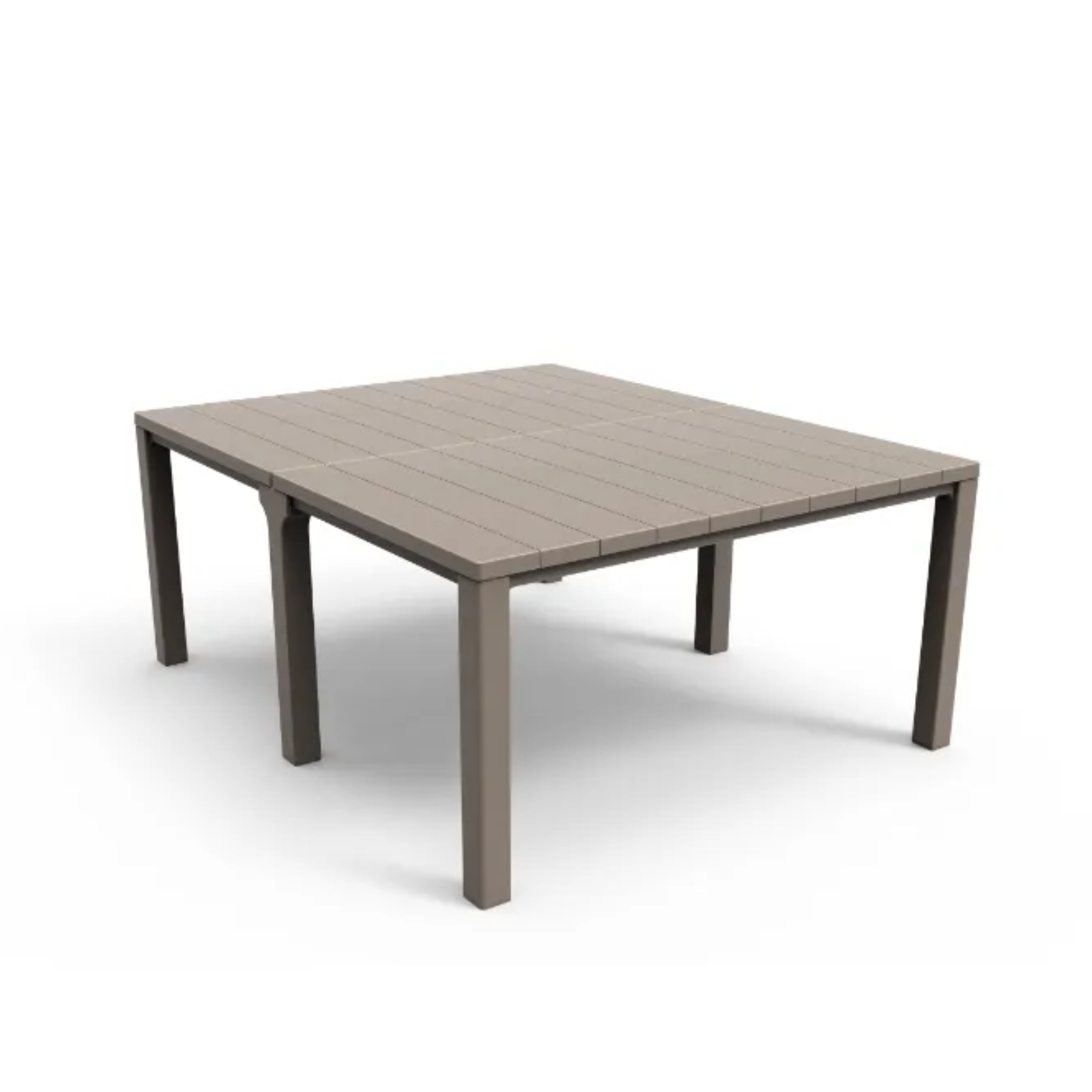 Table d'extérieur "Julie" à lattes carrées et rectangulaires en résine pour jardin 295x90 cm 74,5h
