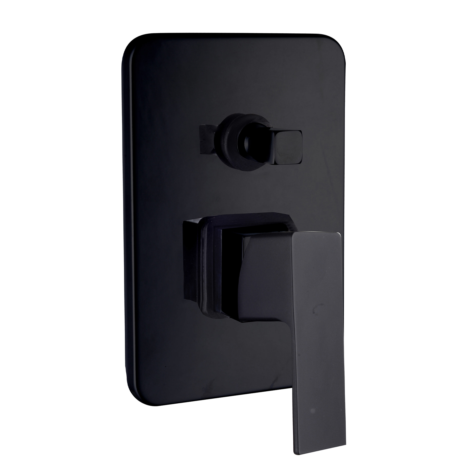 Elegante mezclador monomando de ducha empotrado de latón negro mate