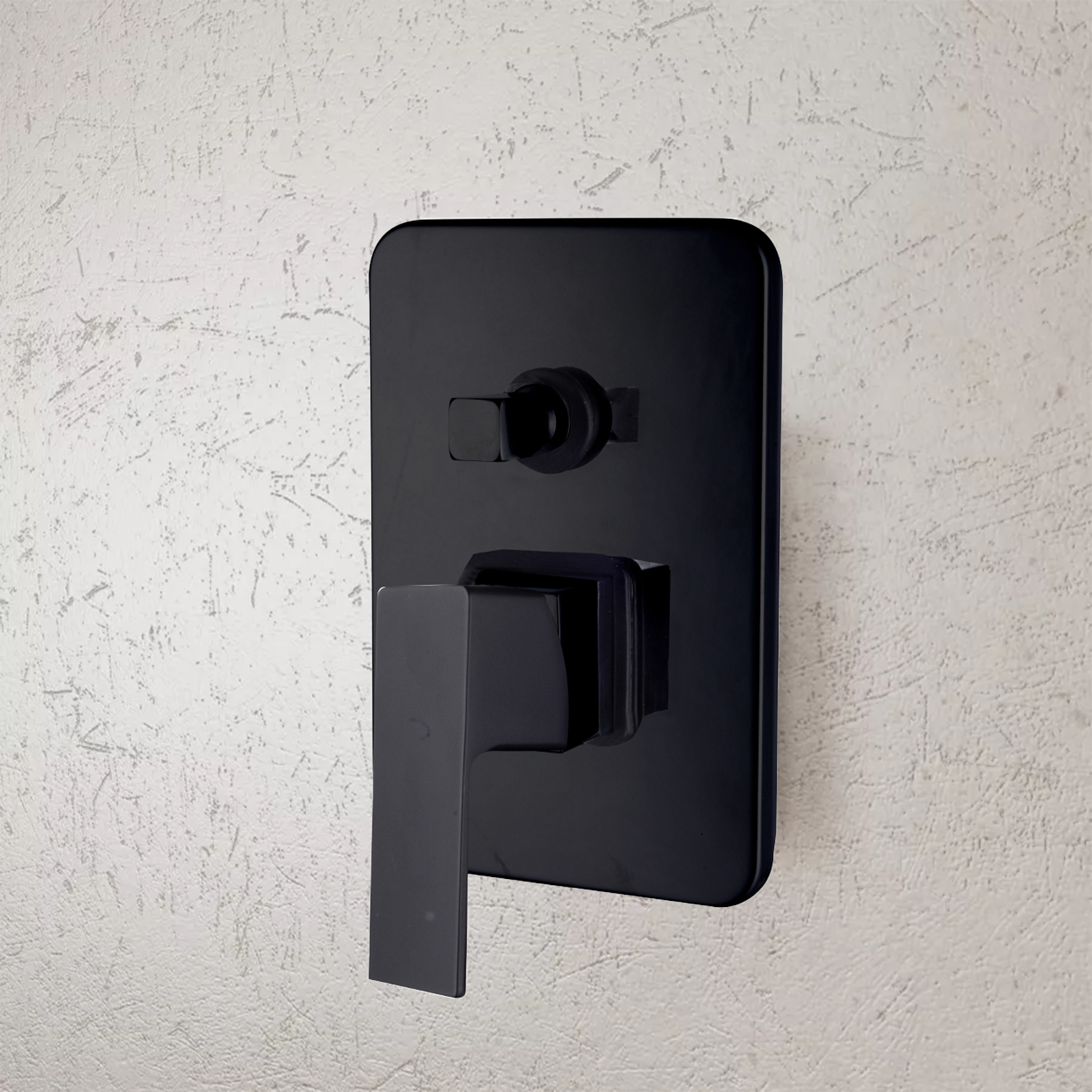 Elegante mezclador monomando de ducha empotrado de latón negro mate