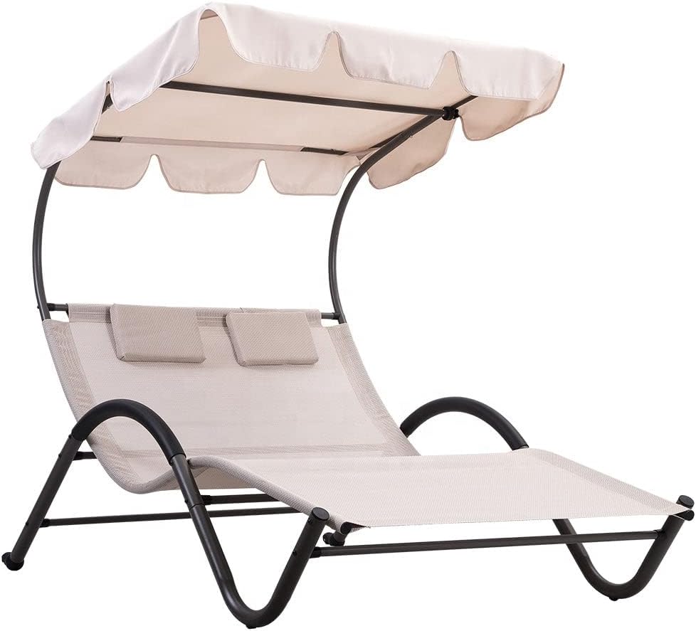 Bain de soleil double "Garden Sun" en acier réglable 205x138 cm 150h