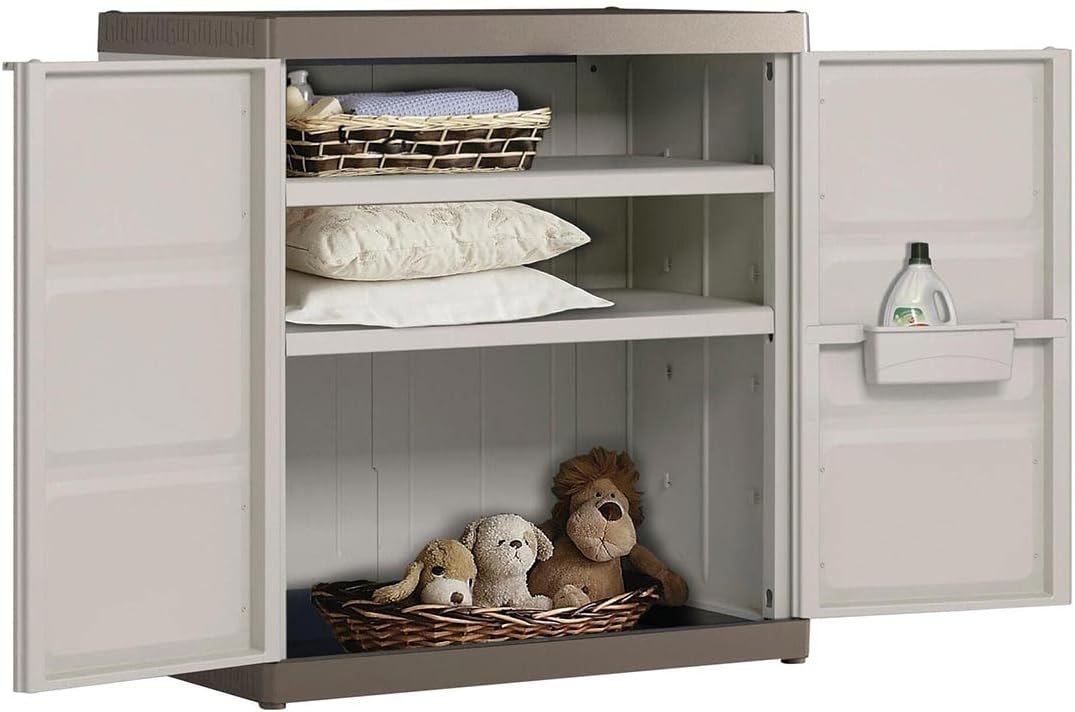 Armadio in resina antiurto da giardino "Bacas XL" con ripiani interni