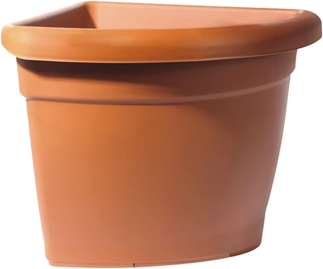 Vase d'angle et soucoupe d'angle en plastique Ulisse terre cuite pour extérieur 45x37 cm 40h
