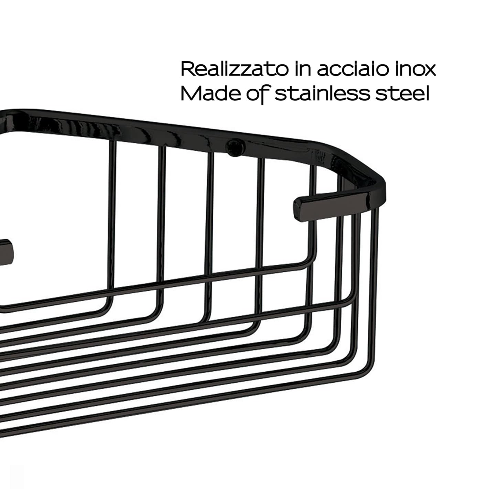 Portasapone angolare per doccia "Lier" angoliera in acciaio nero cm 20x15