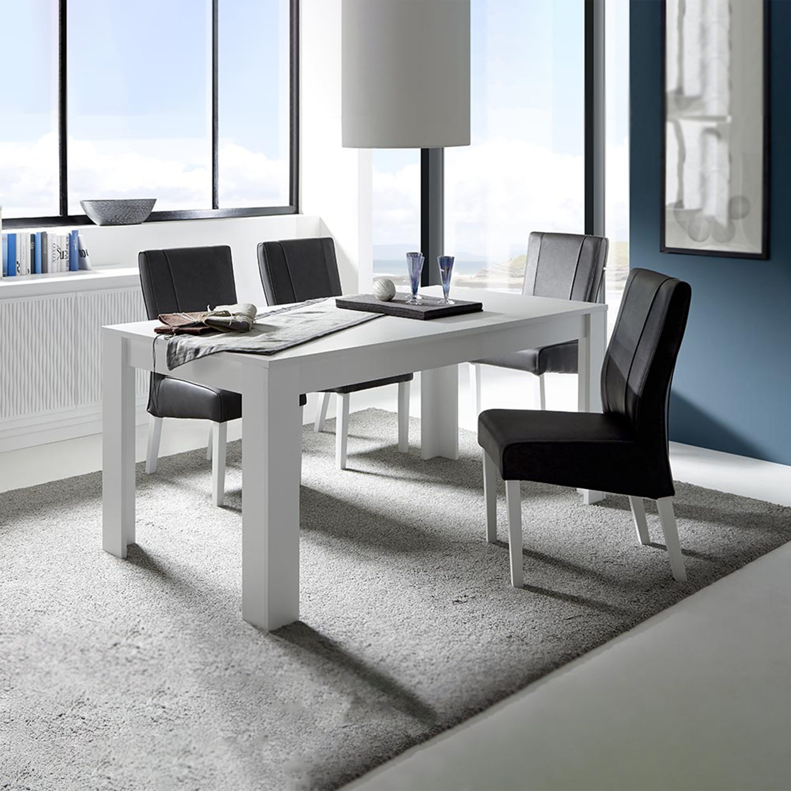 Tavolo allungabile moderno "Dama" in legno rovere cm 137/185x90 79h