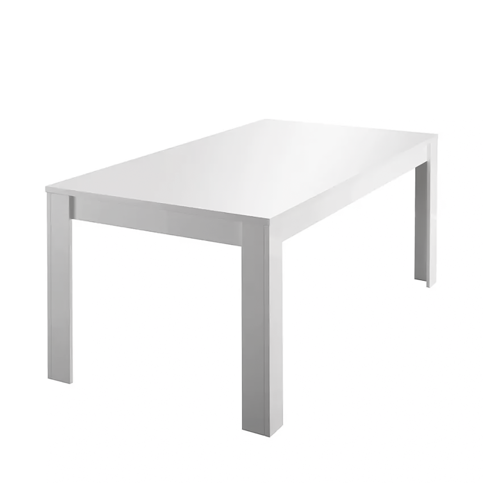 Tavolo da pranzo allungabile "Sky" in legno rettangolare bianco opaco cm 137/185x90 79h