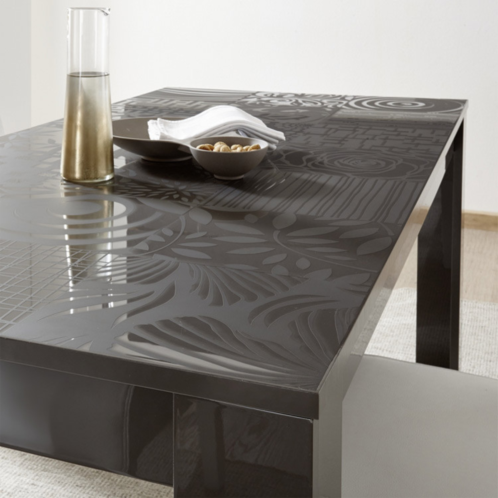 Tavolo da pranzo allungabile "Miro" in legno serigrafato cm 137/185x90 79h