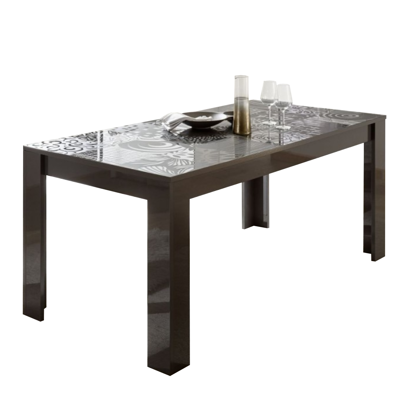 Tavolo da pranzo allungabile "Miro" in legno serigrafato cm 137/185x90 79h