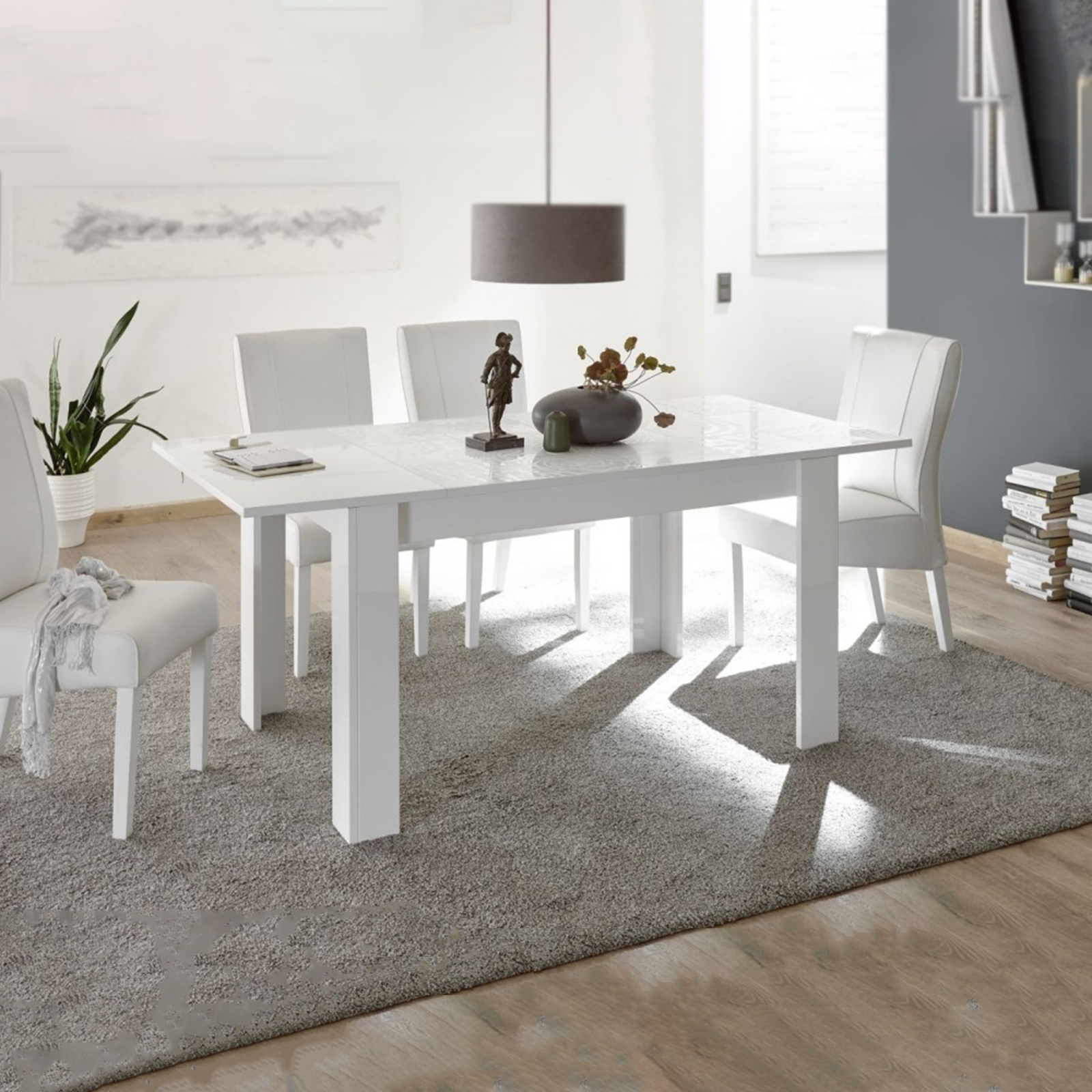 Tavolo da pranzo allungabile "Miro" in legno serigrafato cm 137/185x90 79h