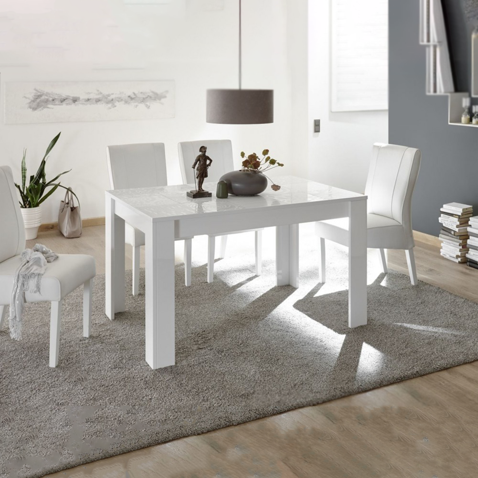 Tavolo da pranzo allungabile "Miro" in legno serigrafato cm 137/185x90 79h