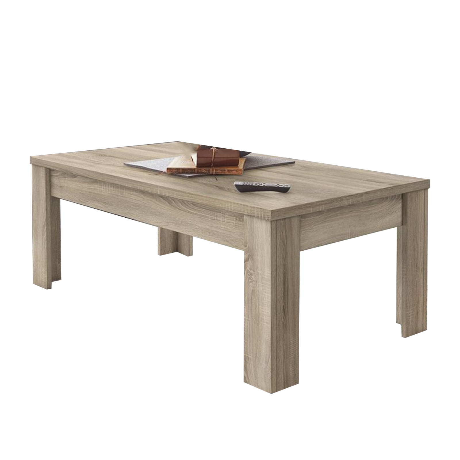 Tavolino basso da soggiorno "Dama" in legno di rovere cm 122x65 45h