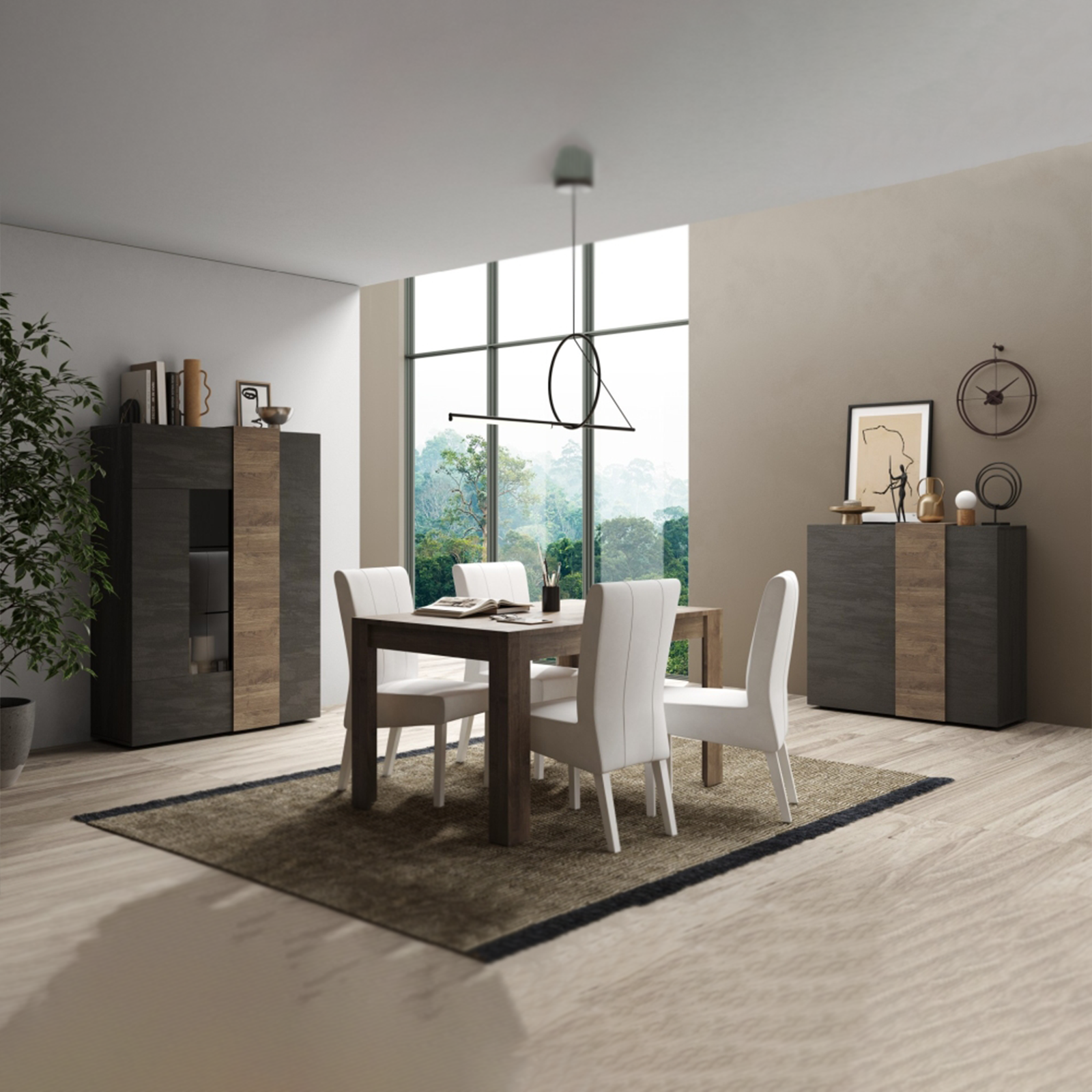 Tavolo allungabile "Venus" in legno rovere cm 137/185x90 79h