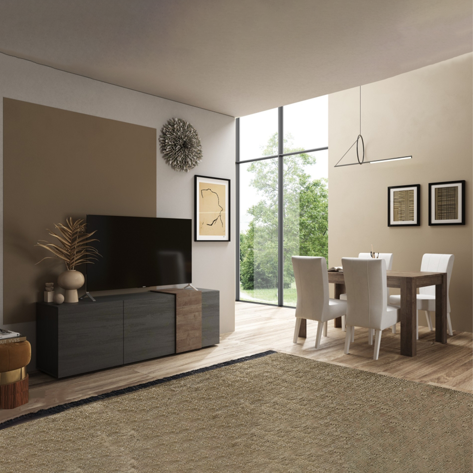 Tavolo allungabile "Venus" in legno rovere cm 137/185x90 79h