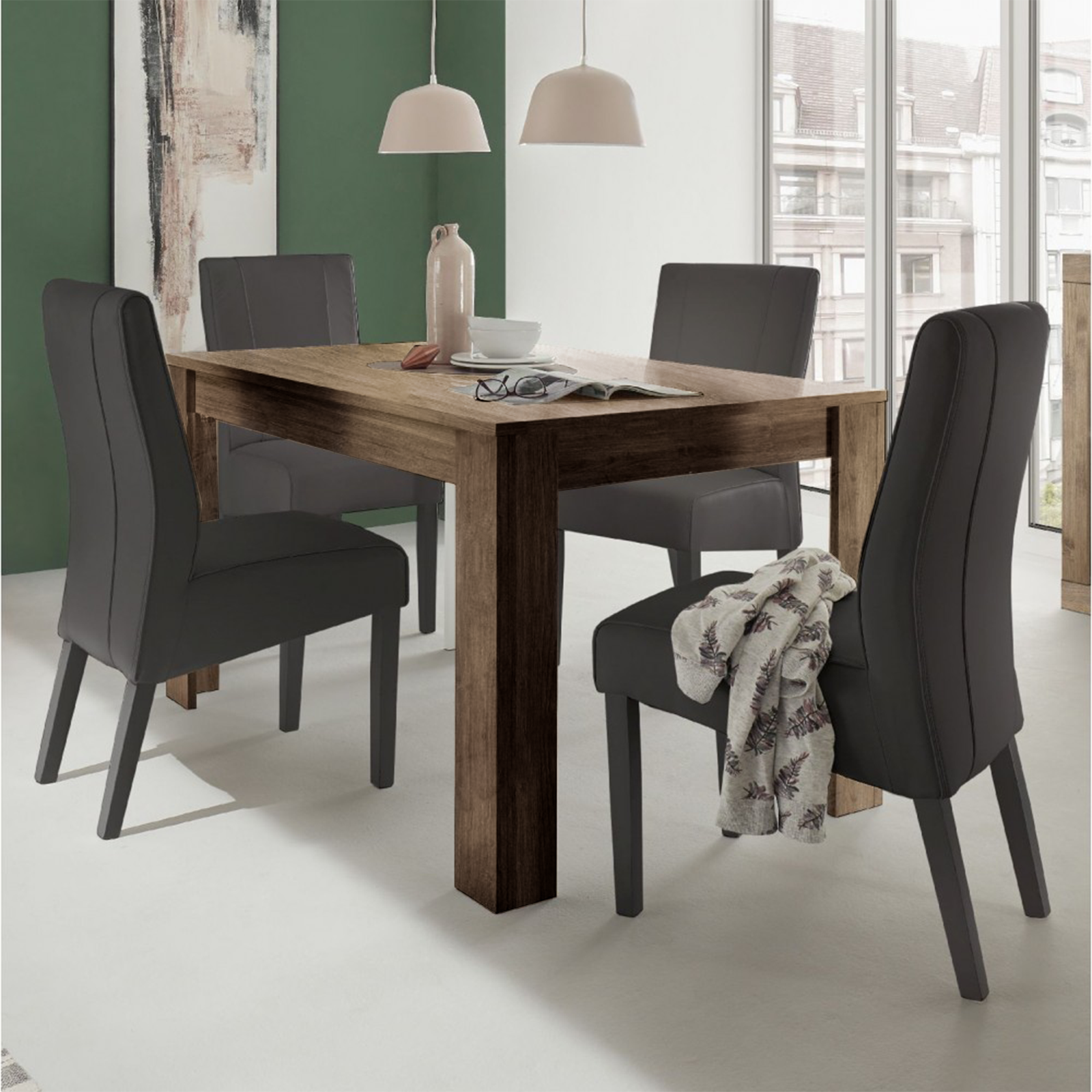 Tavolo allungabile "Venus" in legno rovere cm 137/185x90 79h