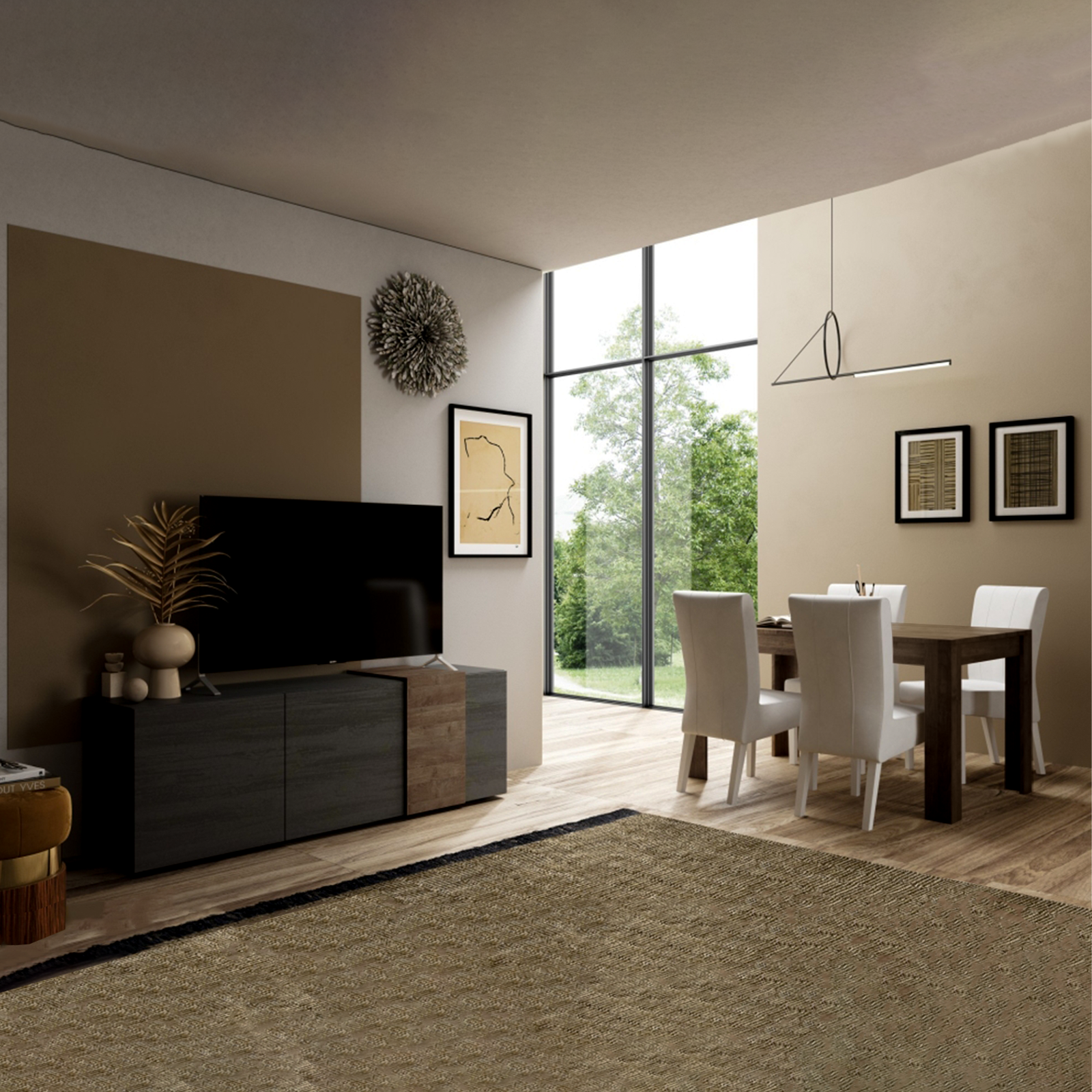 Tavolo da pranzo allungabile Venus in legno di rovere cm 137/185x90 79h