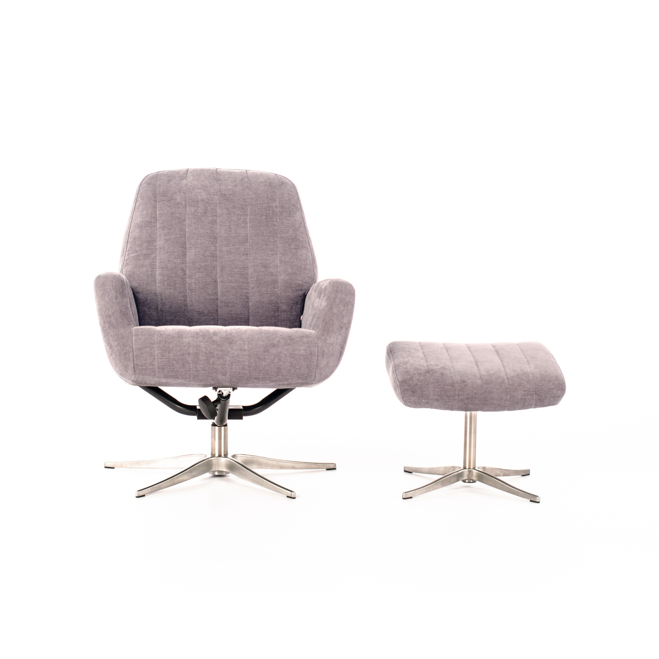 Fauteuil relaxant inclinable en velours "Alba" base chromée 70x60 cm 88h